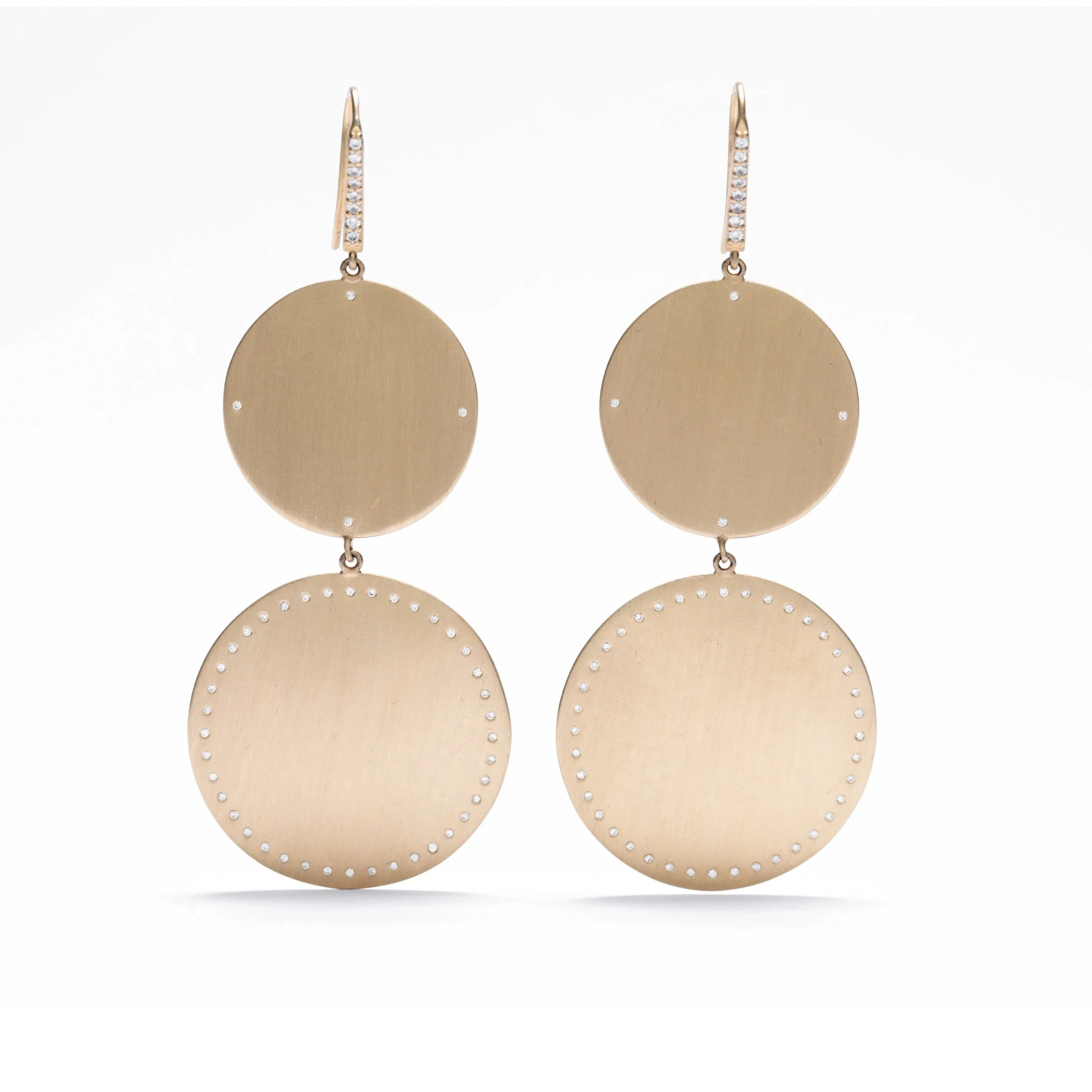 LARGE DOUBLE SPHERE AND DIAMOND EARRINGS