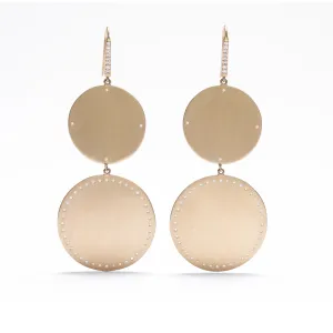 LARGE DOUBLE SPHERE AND DIAMOND EARRINGS