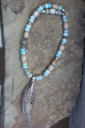 Large Feather Bone Necklace