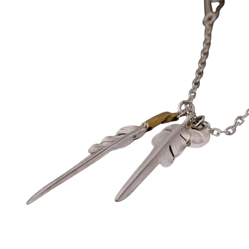 Larry Smith Double Feather Set Necklace