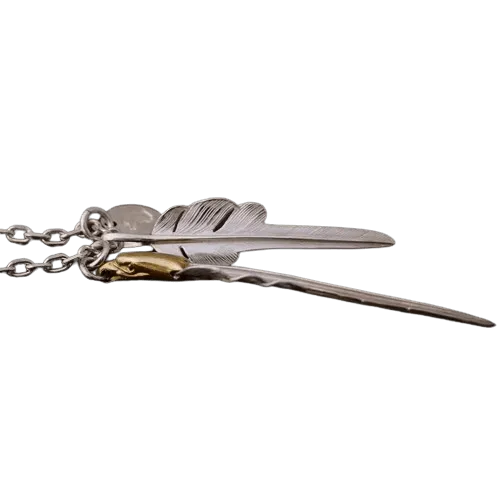 Larry Smith Double Feather Set Necklace