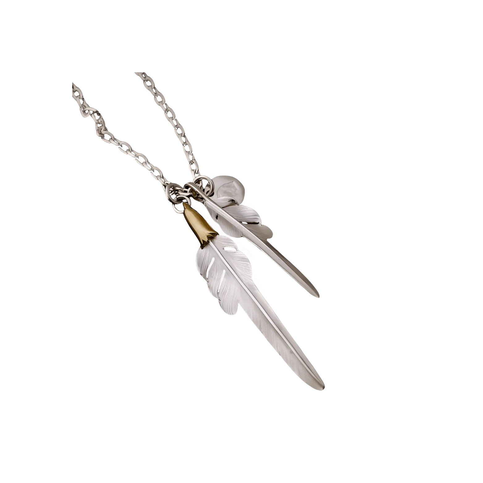 Larry Smith Double Feather Set Necklace