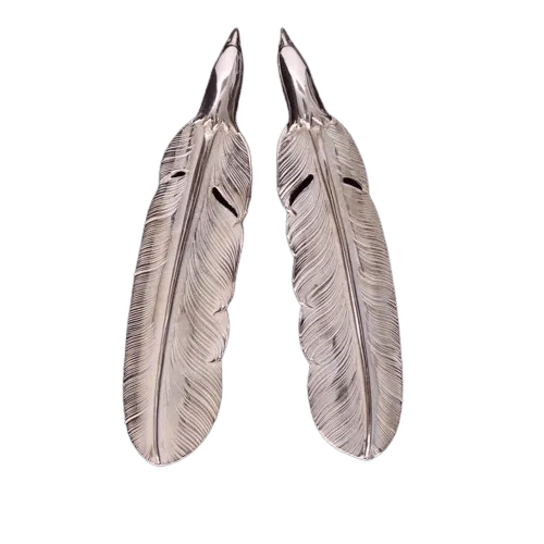 Larry Smith Silver Eagle Head Feather Pendant
