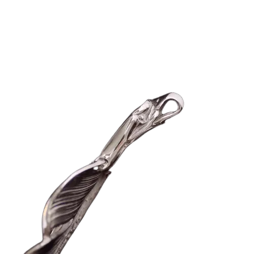 Larry Smith Silver Eagle Head Feather Pendant