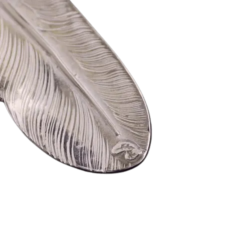 Larry Smith Silver Eagle Head Feather Pendant