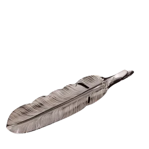 Larry Smith Silver Eagle Head Feather Pendant