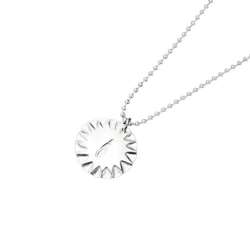 Larry Smith Stamped Feather Necklace