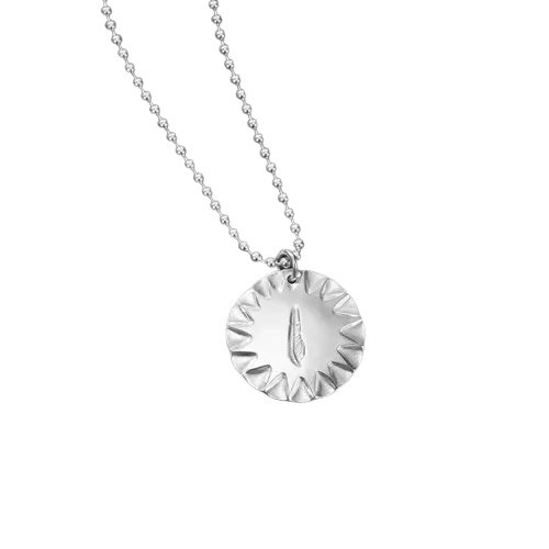 Larry Smith Stamped Feather Necklace