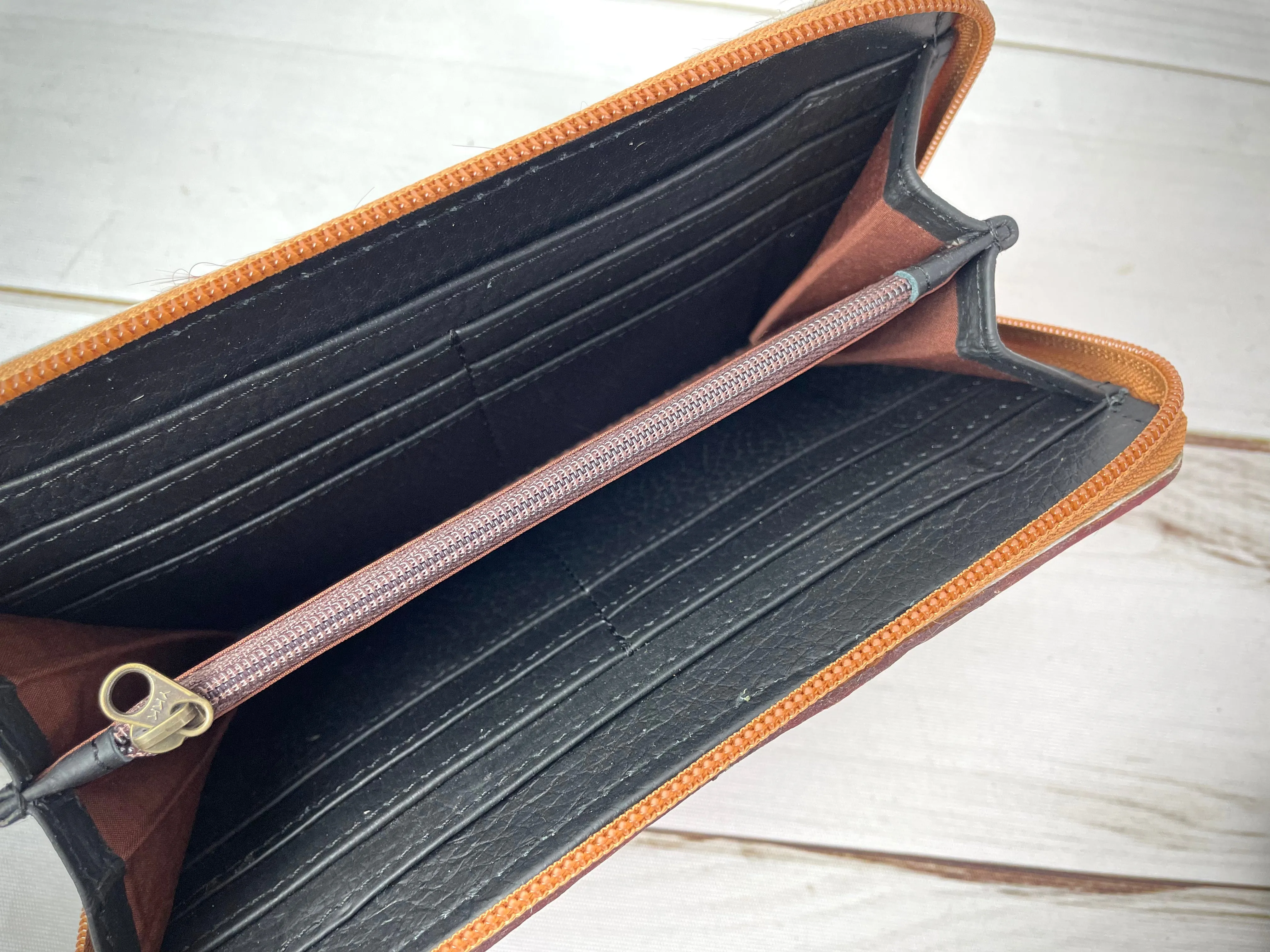 Leaf Tooled Cowhide Wallet