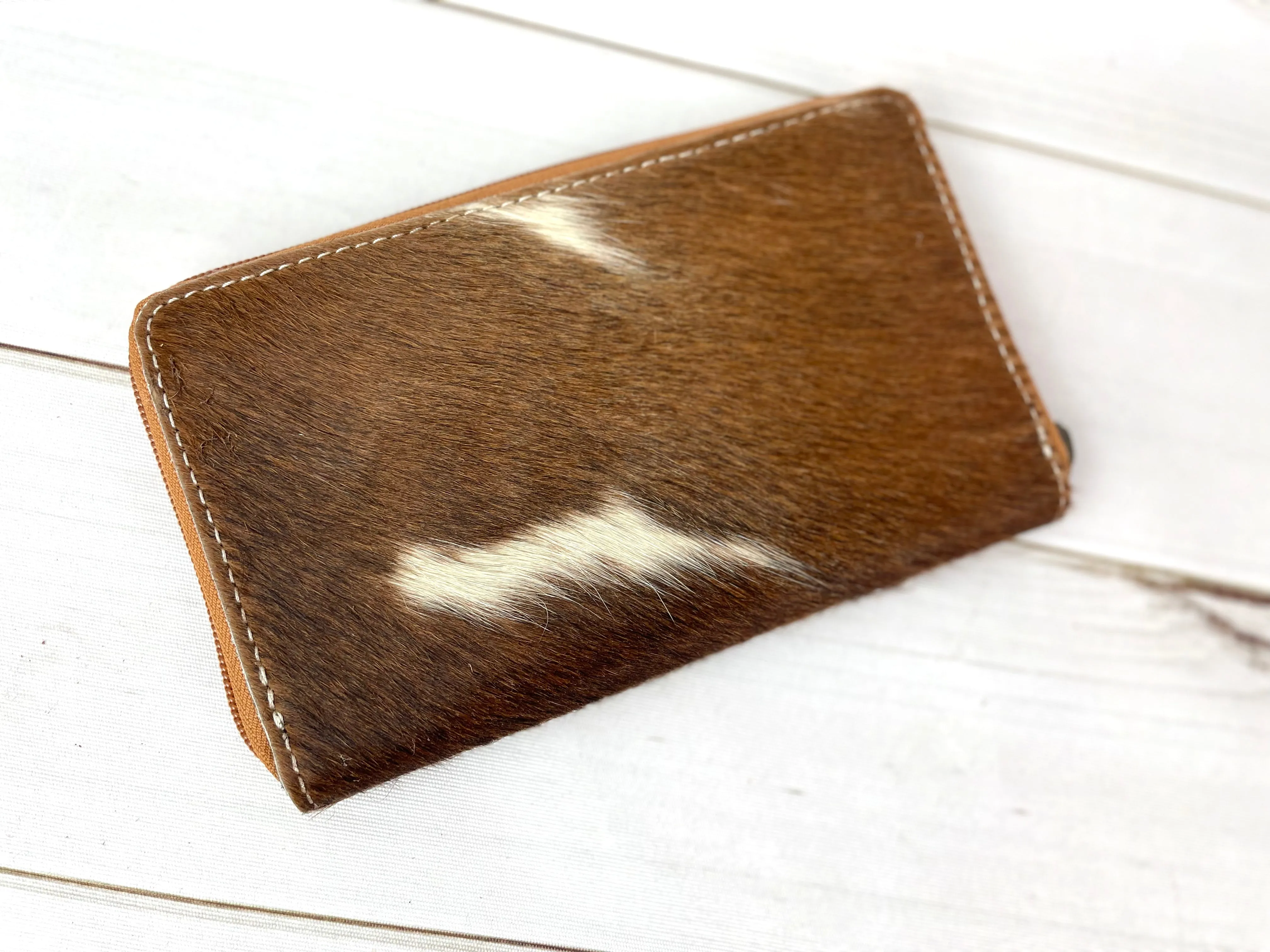 Leaf Tooled Cowhide Wallet