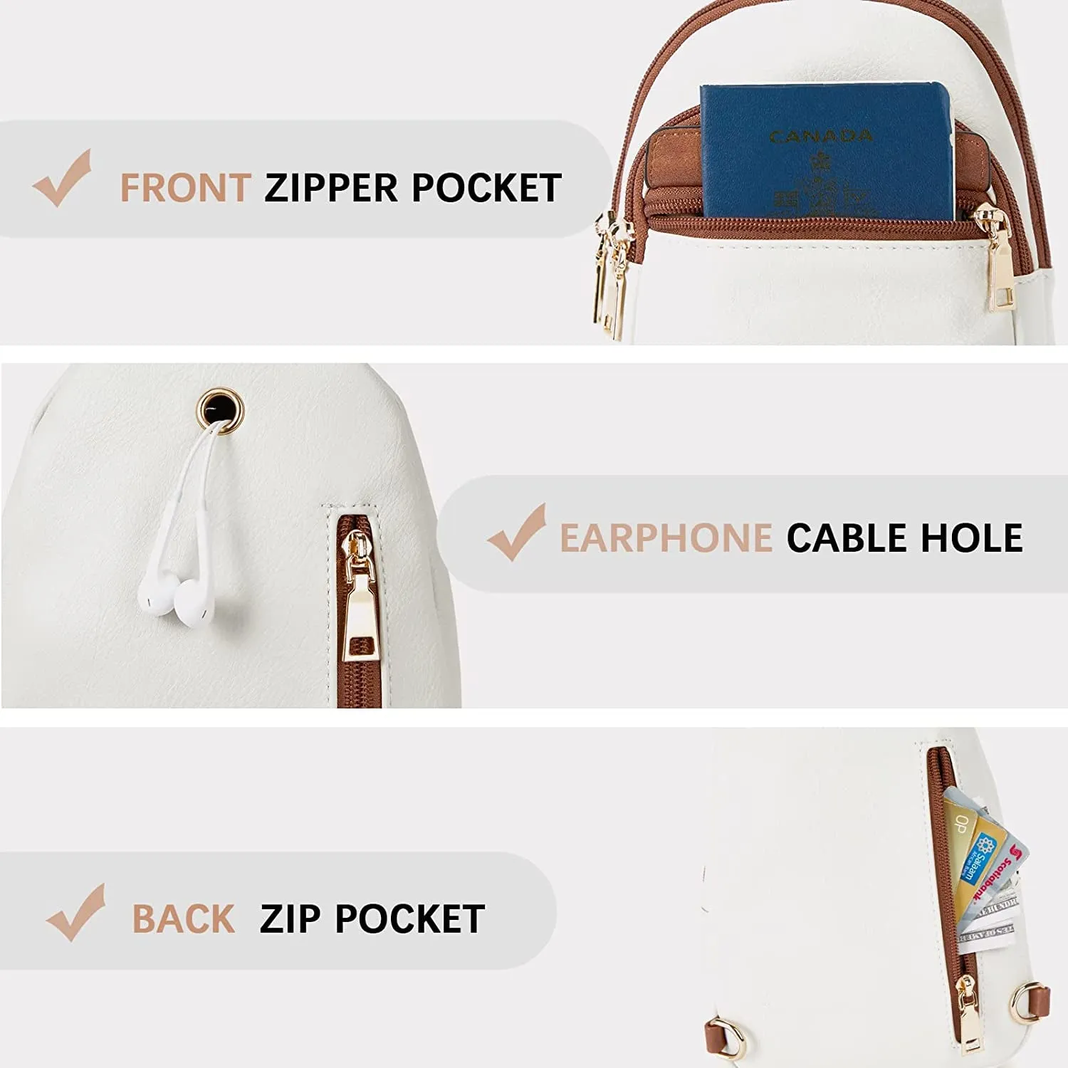 Leather Crossbody Sling Bag for Women