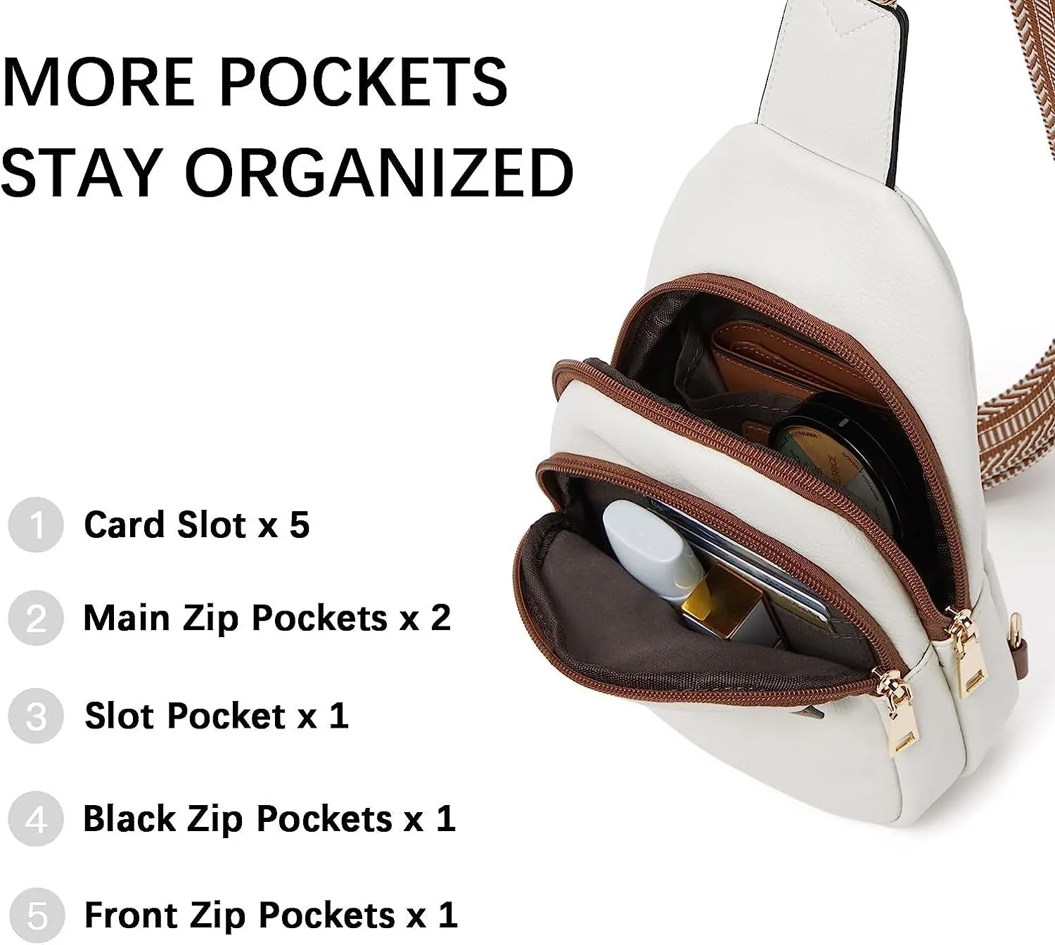Leather Crossbody Sling Bag for Women
