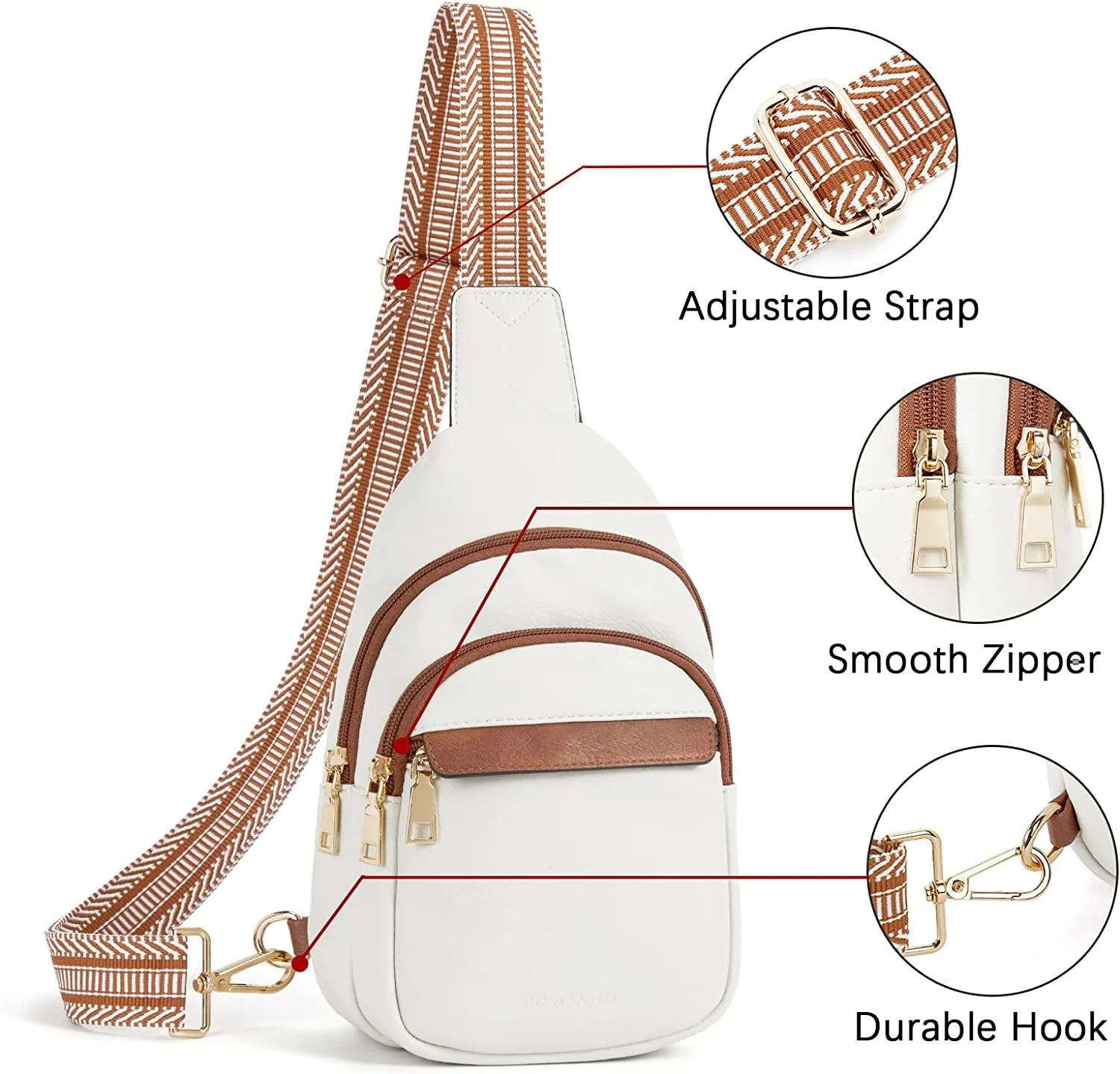Leather Crossbody Sling Bag for Women