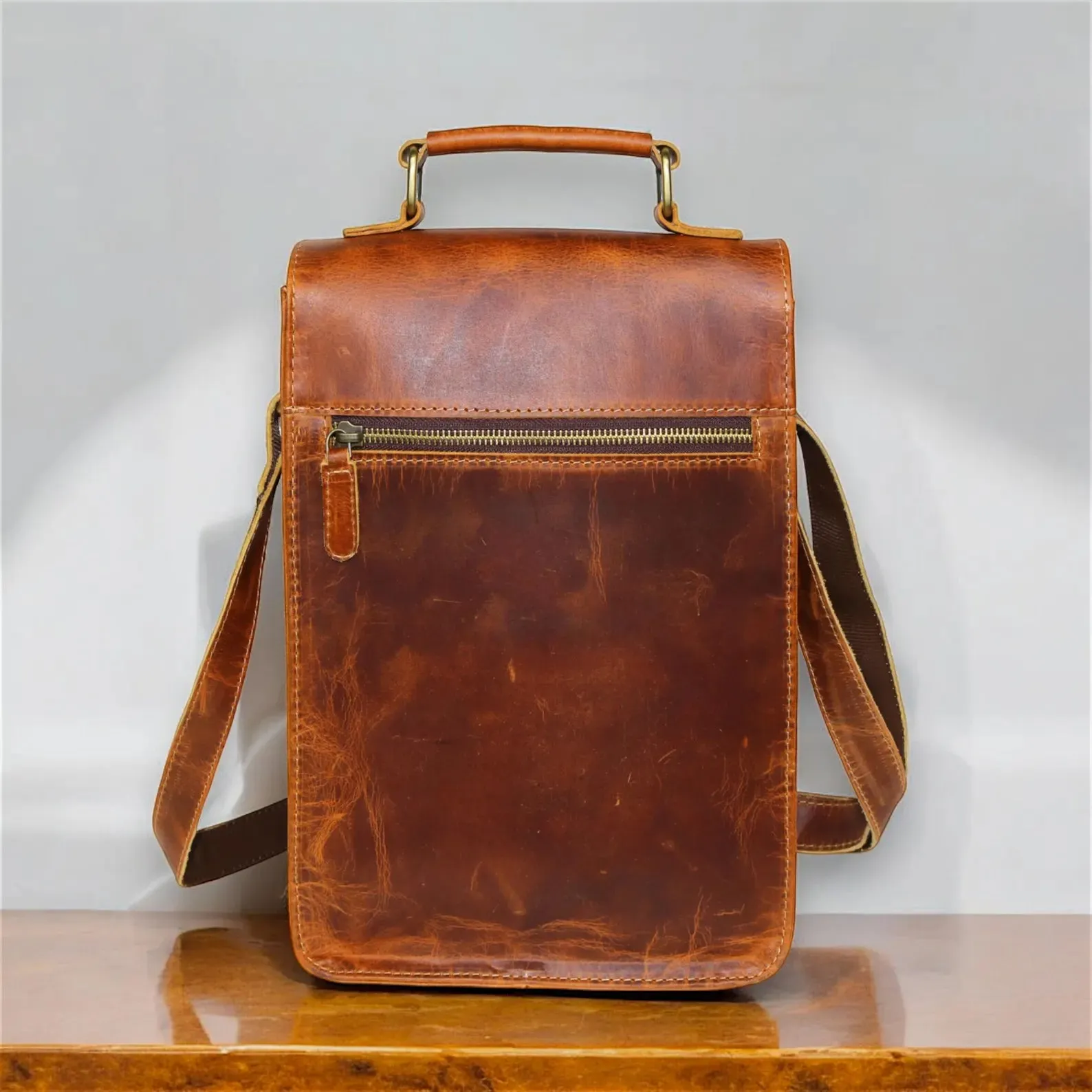 Leather Messenger Bag, Laptop Case