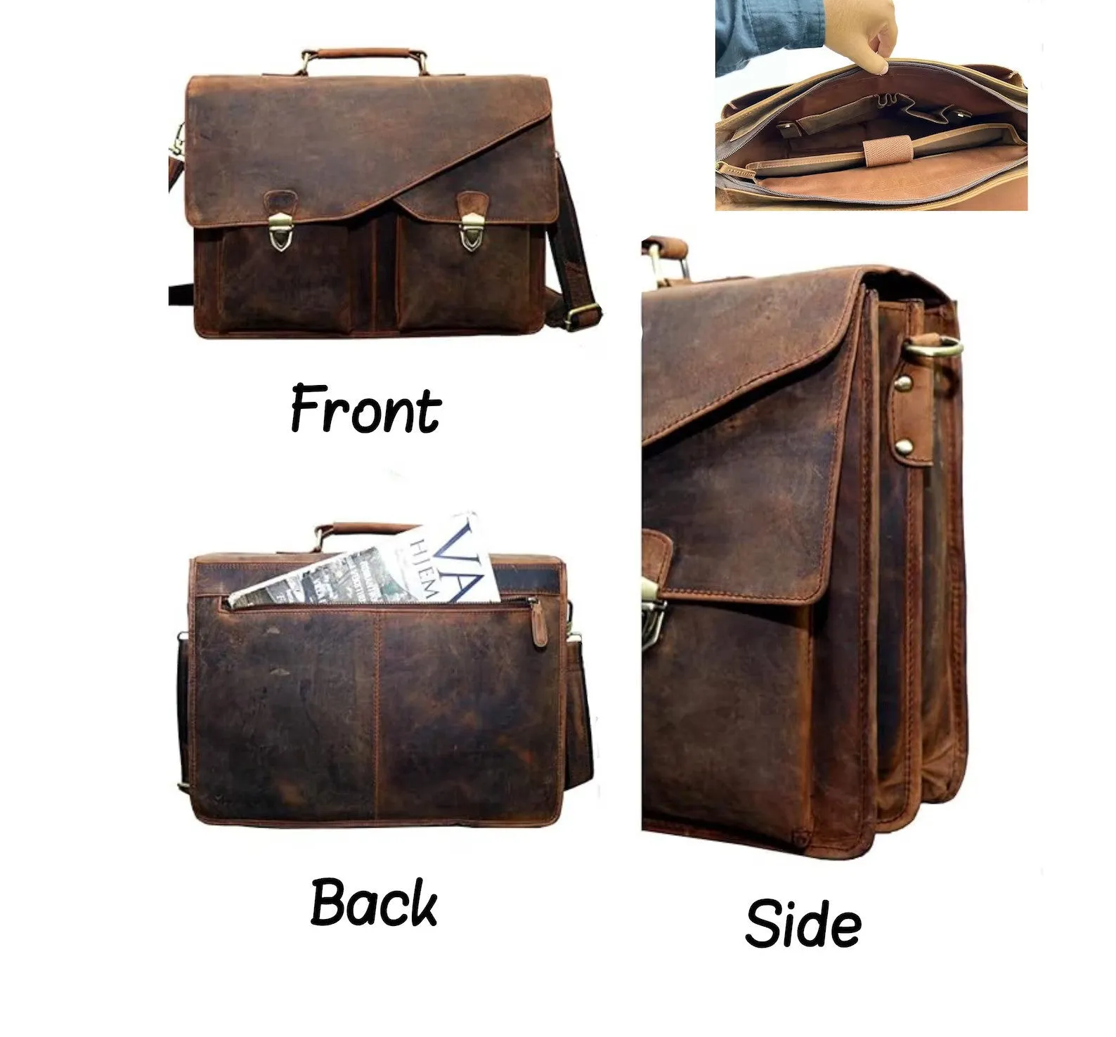 Leather Messenger Bag, Leather satchel bag