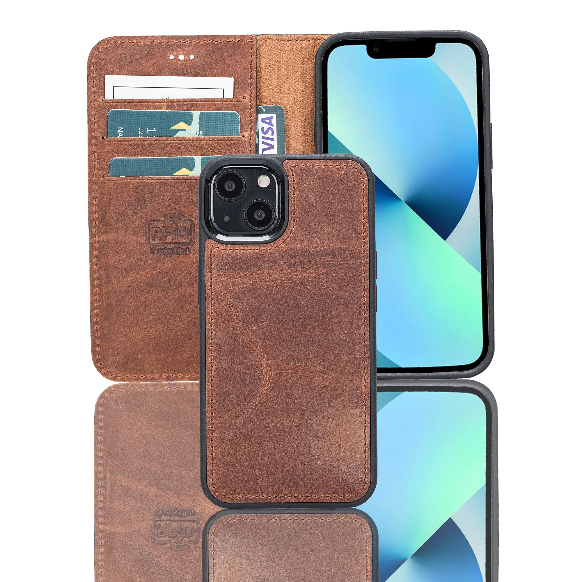 Leather Wallet Case for iPhone 13 Mini