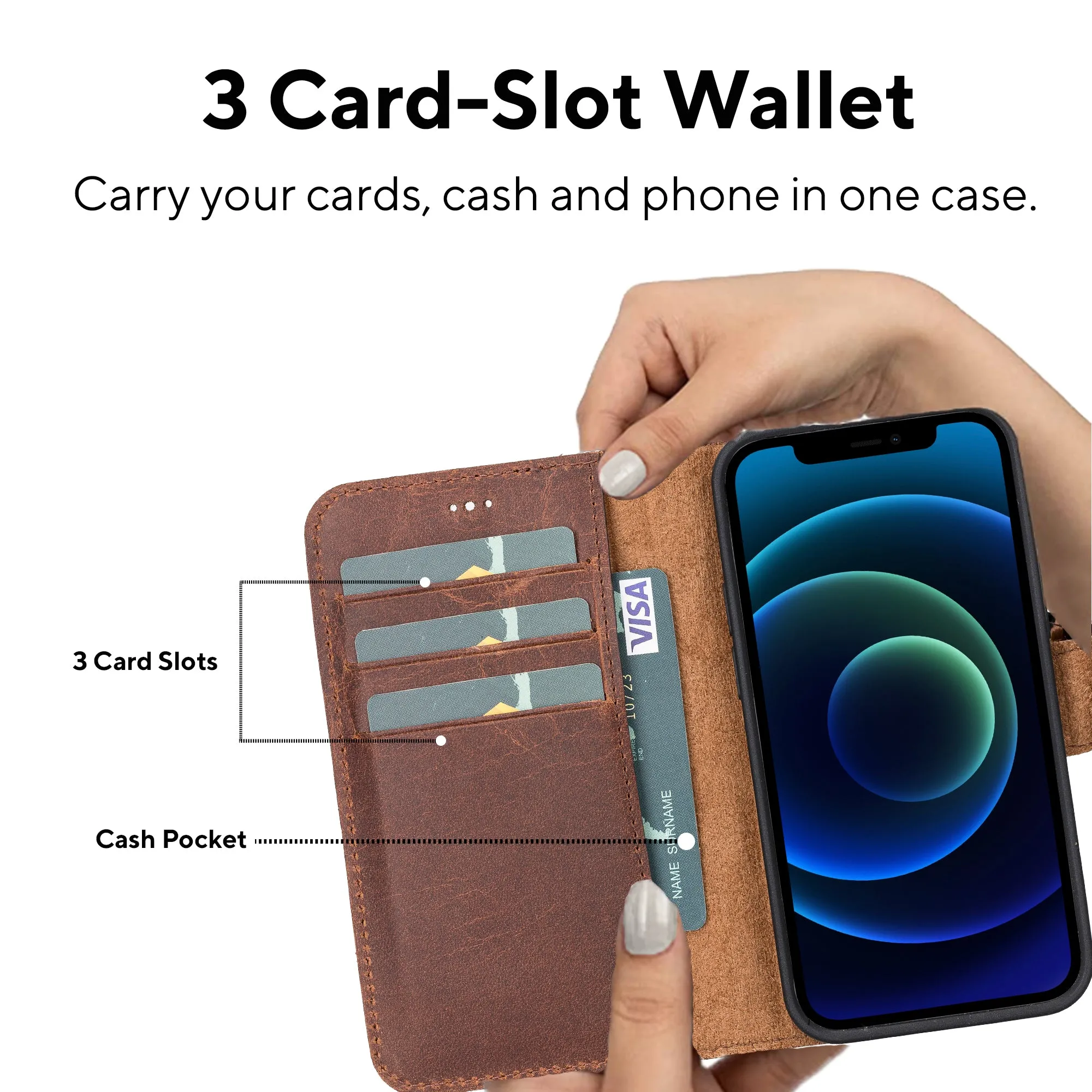 Leather Wallet Case for iPhone 13 Mini