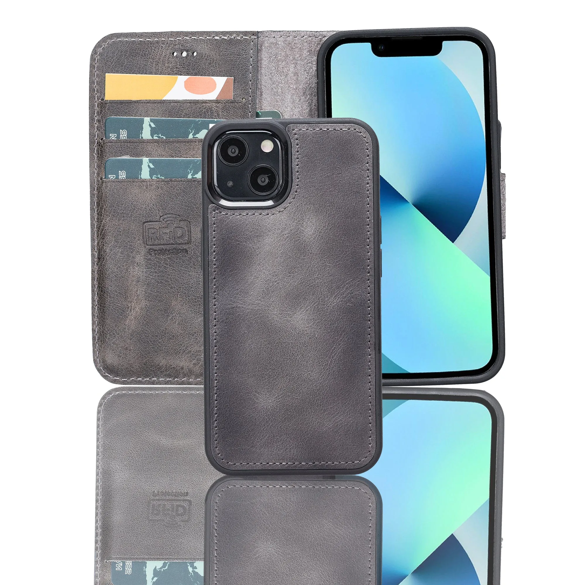 Leather Wallet Case for iPhone 13 Mini