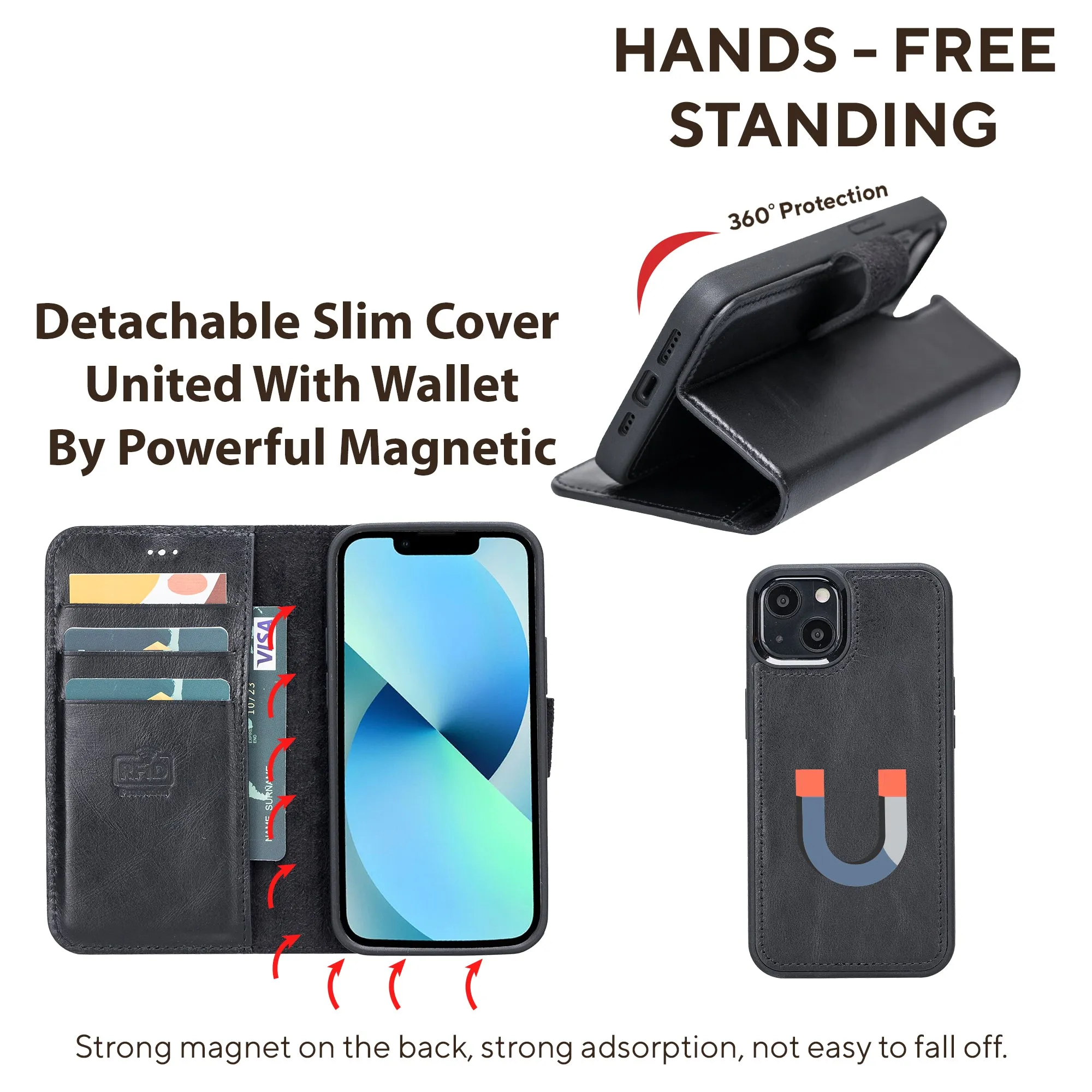Leather Wallet Case for iPhone 13 Mini