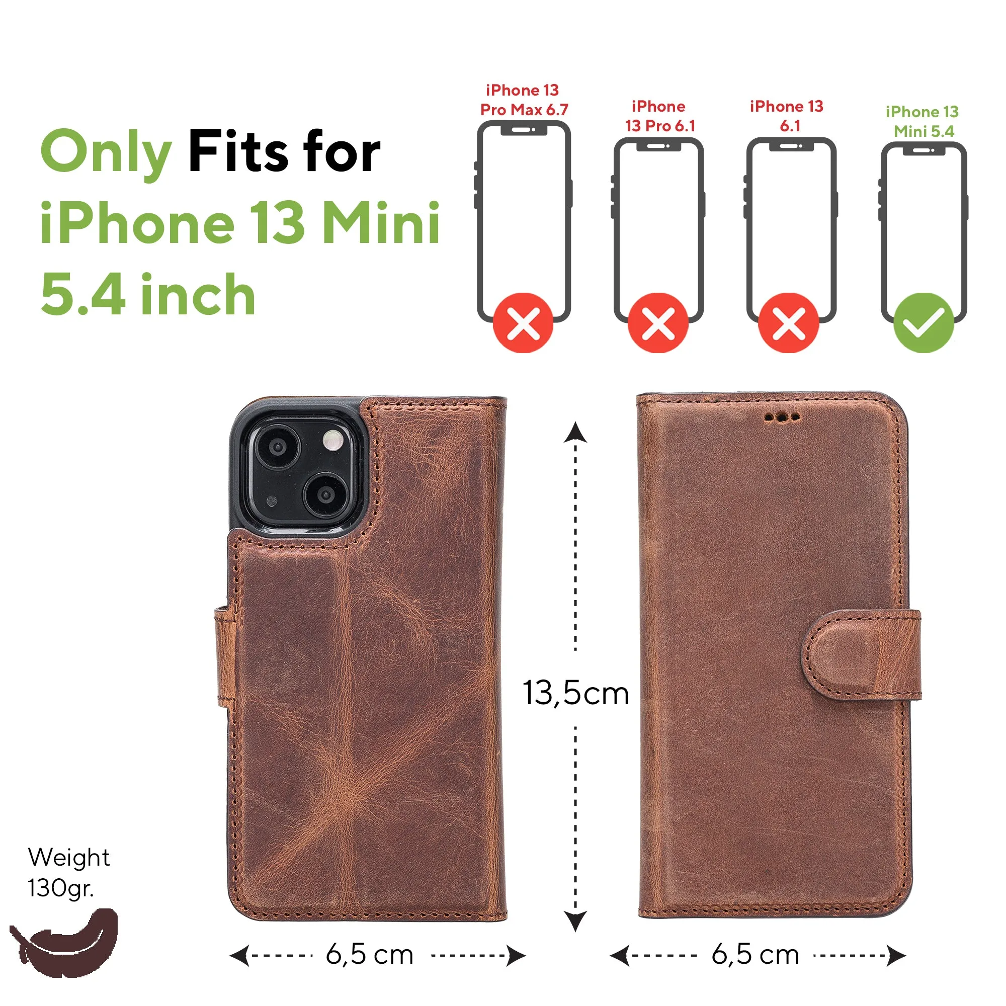 Leather Wallet Case for iPhone 13 Mini