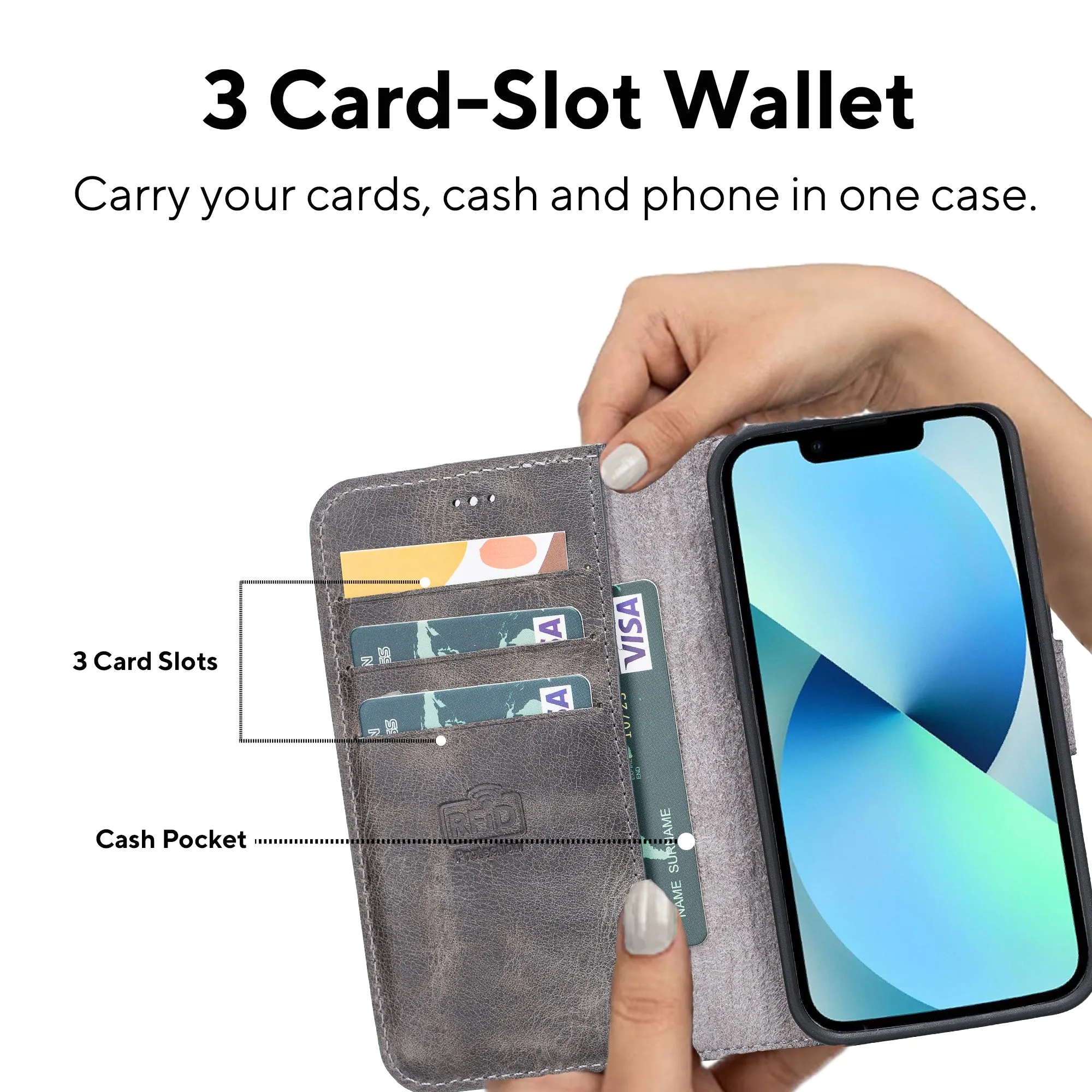 Leather Wallet Case for iPhone 13 Mini
