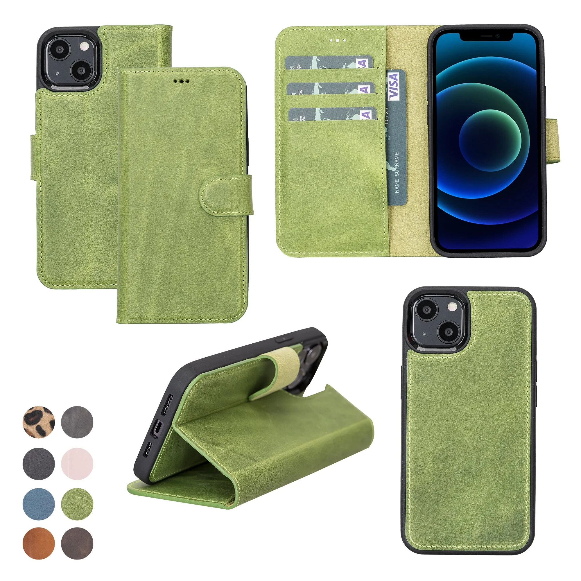 Leather Wallet Case for iPhone 13 Mini
