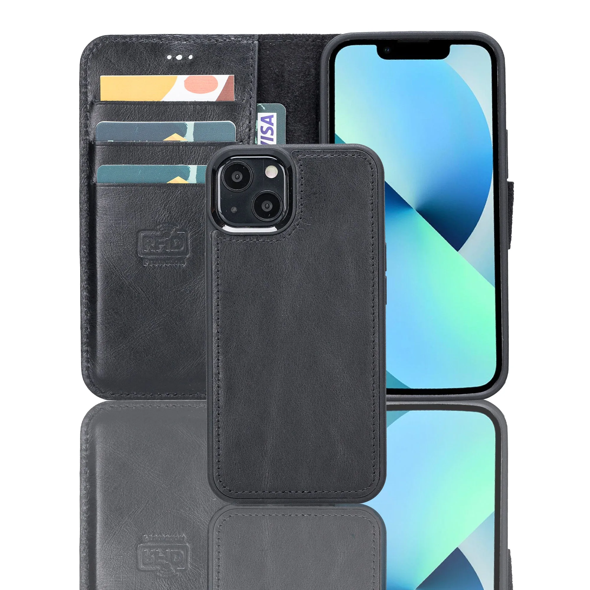Leather Wallet Case for iPhone 13 Mini