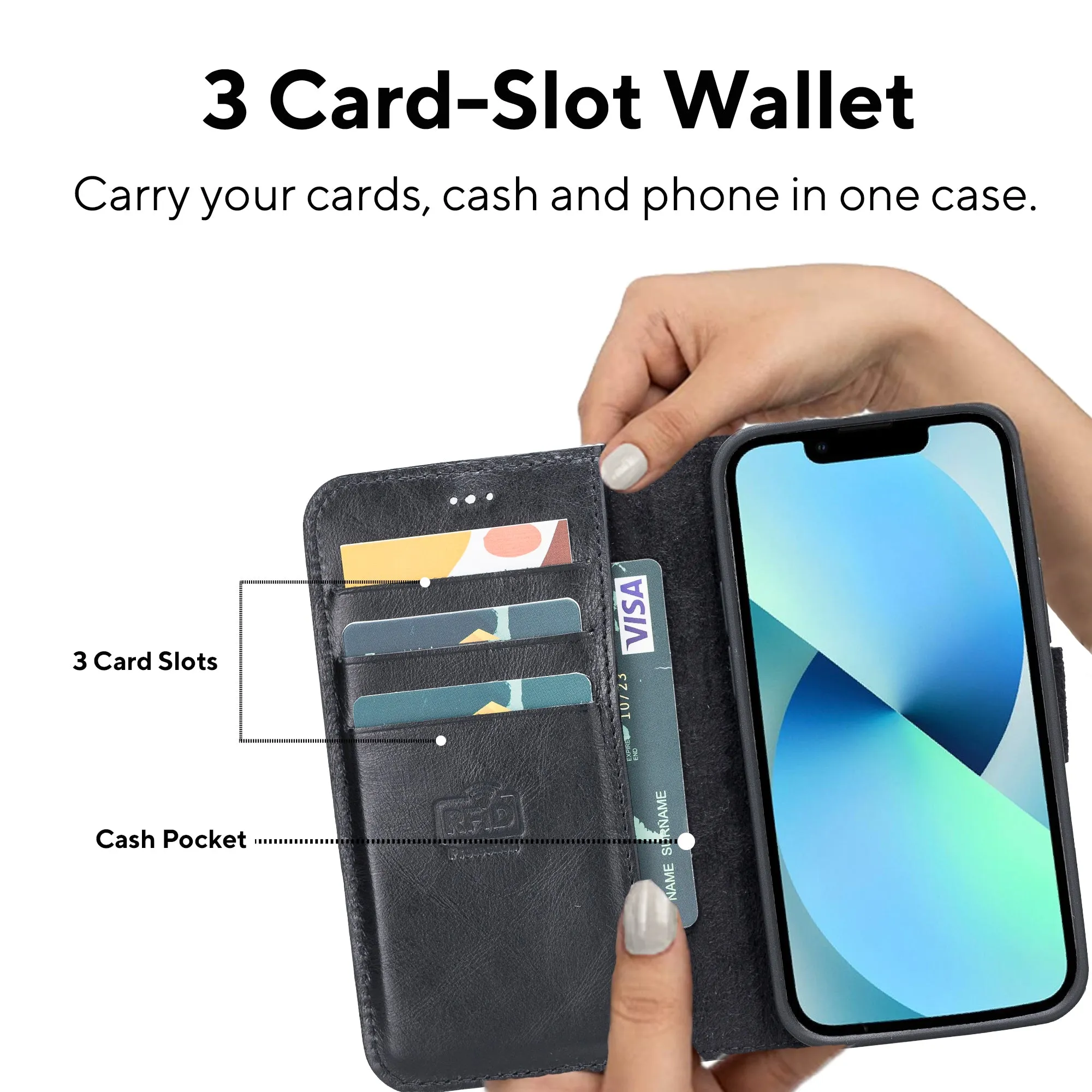 Leather Wallet Case for iPhone 13 Mini