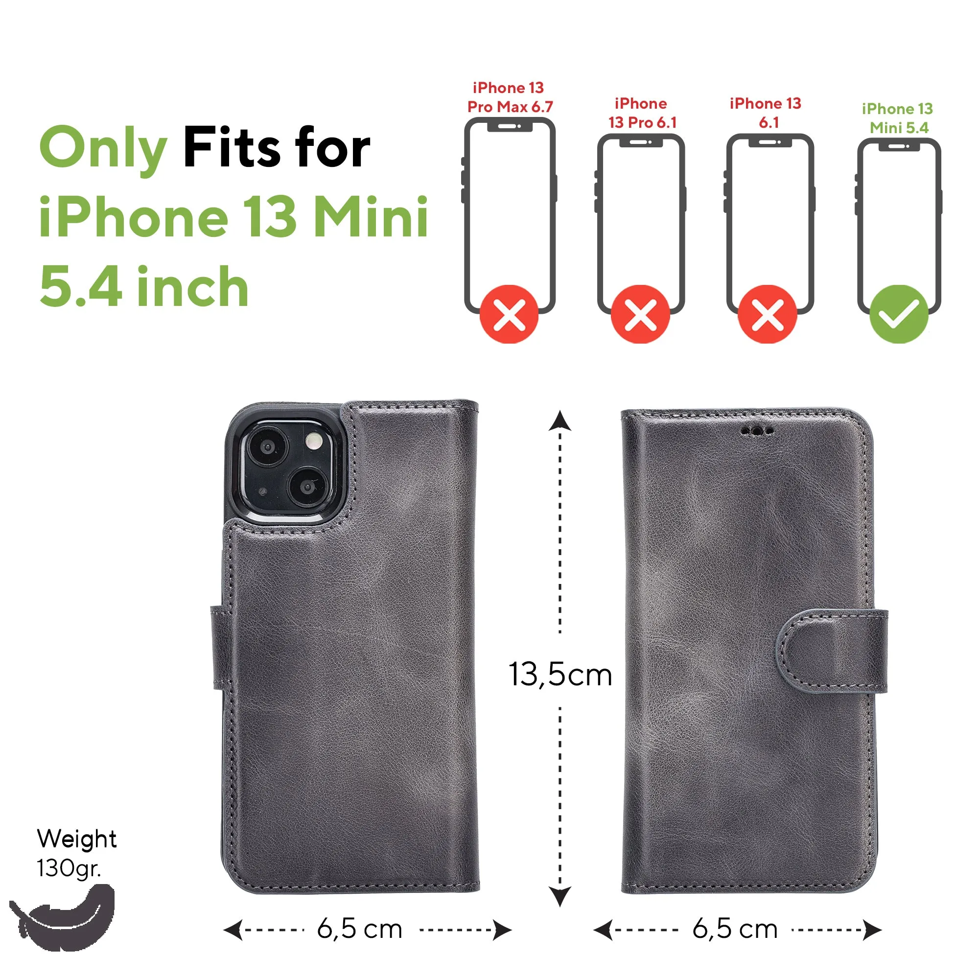 Leather Wallet Case for iPhone 13 Mini