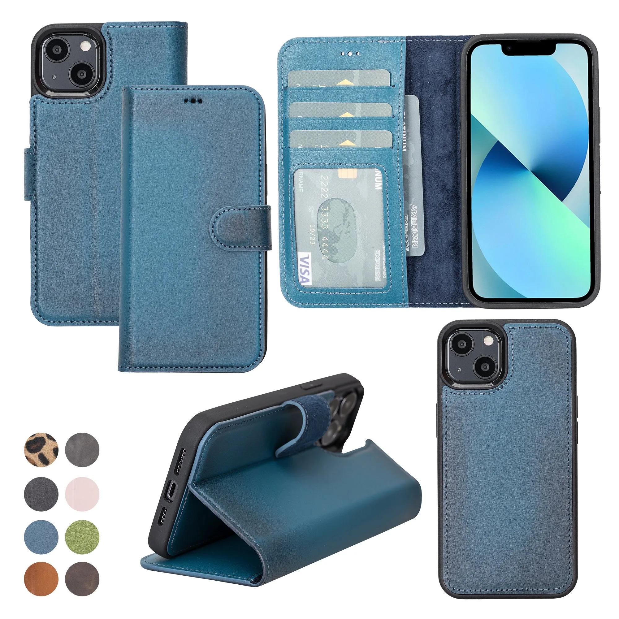 Leather Wallet Case for iPhone 13 Mini