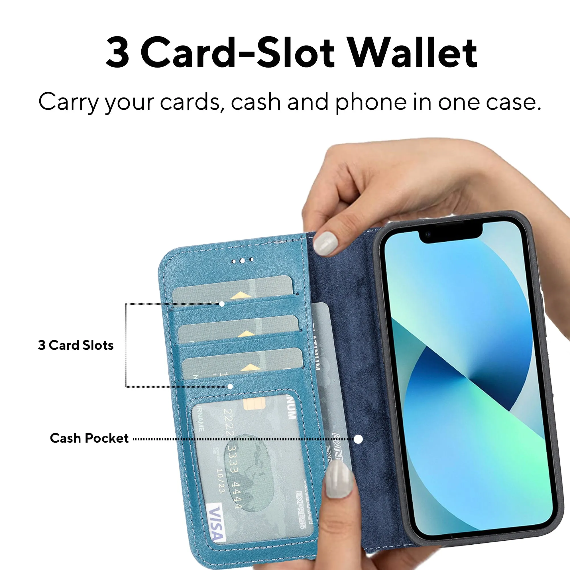 Leather Wallet Case for iPhone 13 Mini