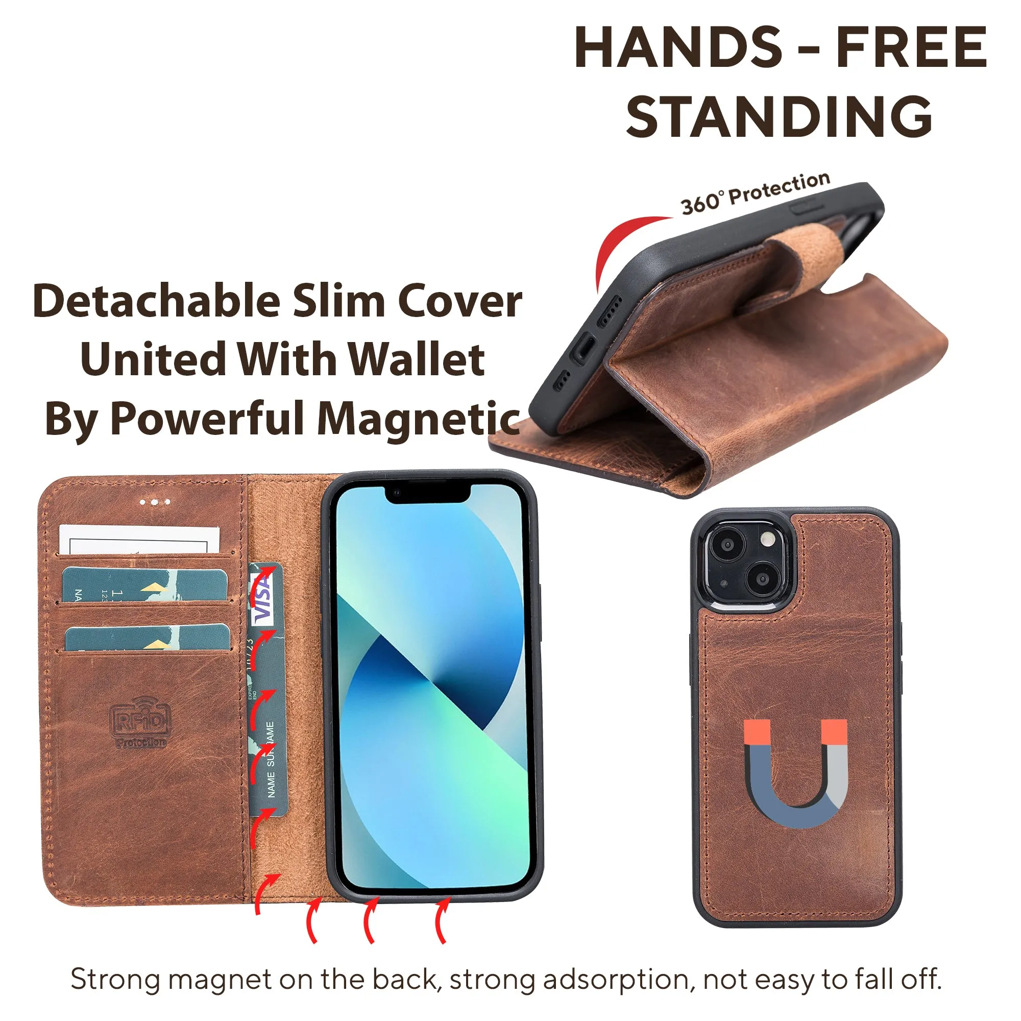 Leather Wallet Case for iPhone 13 Mini