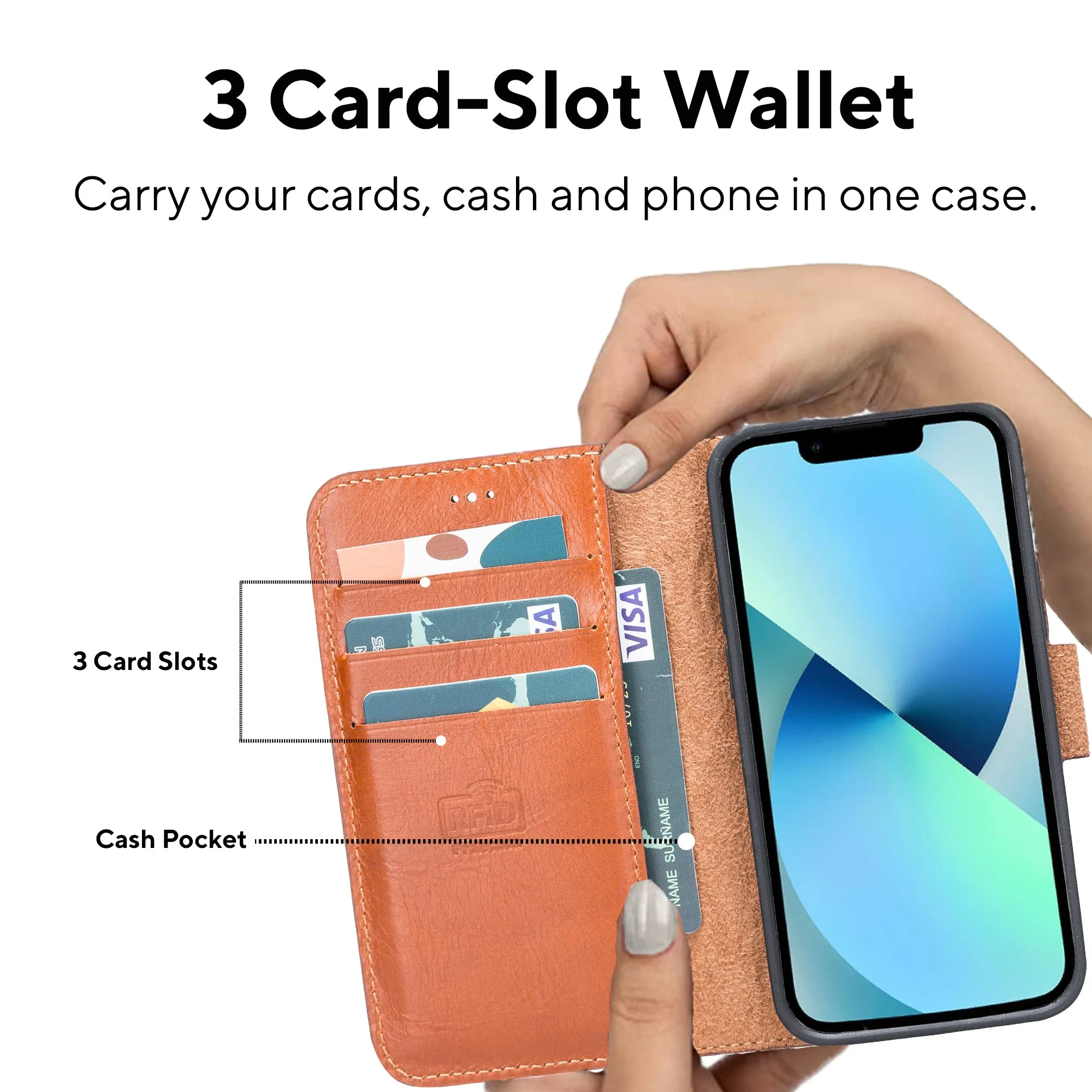 Leather Wallet Case for iPhone 13 Mini
