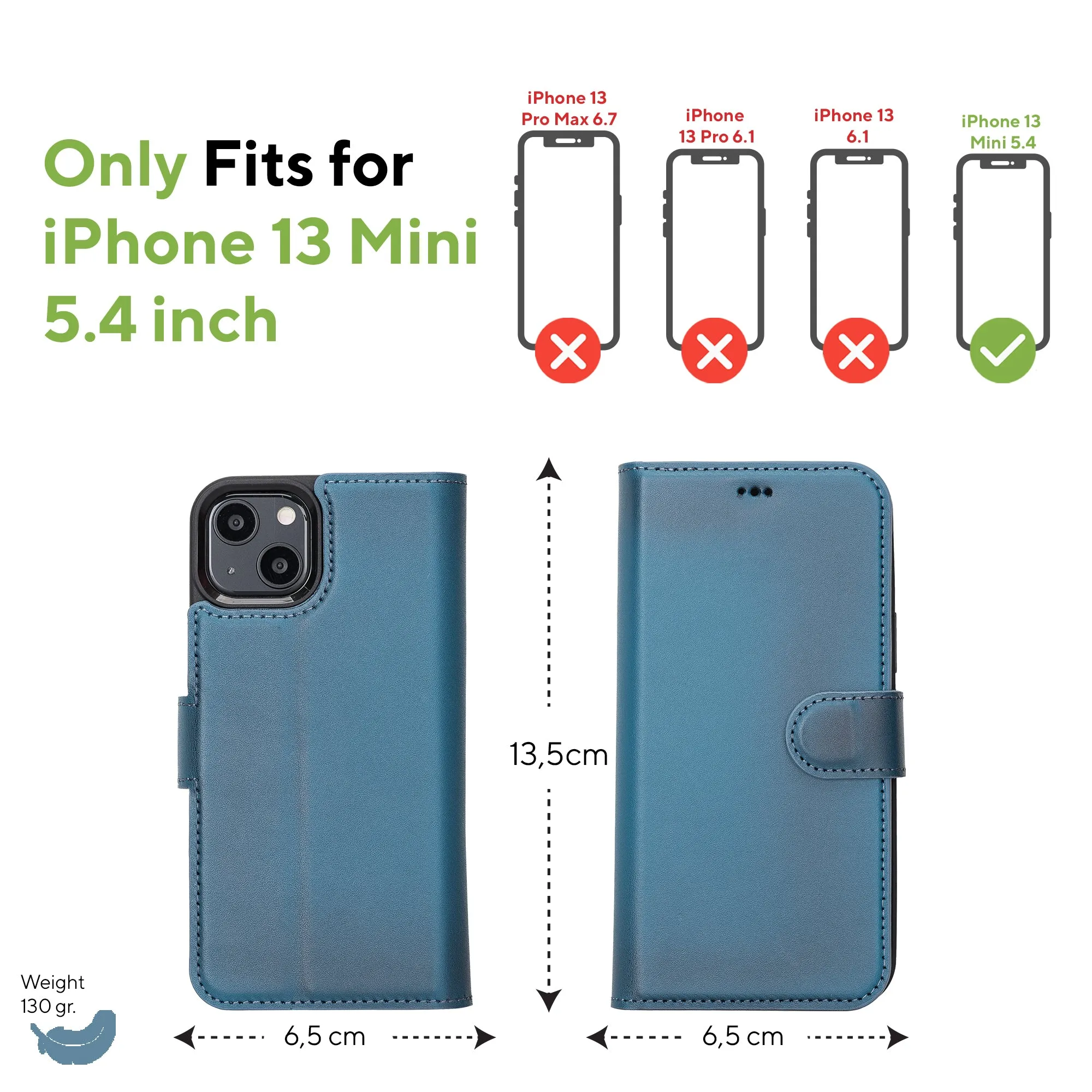 Leather Wallet Case for iPhone 13 Mini