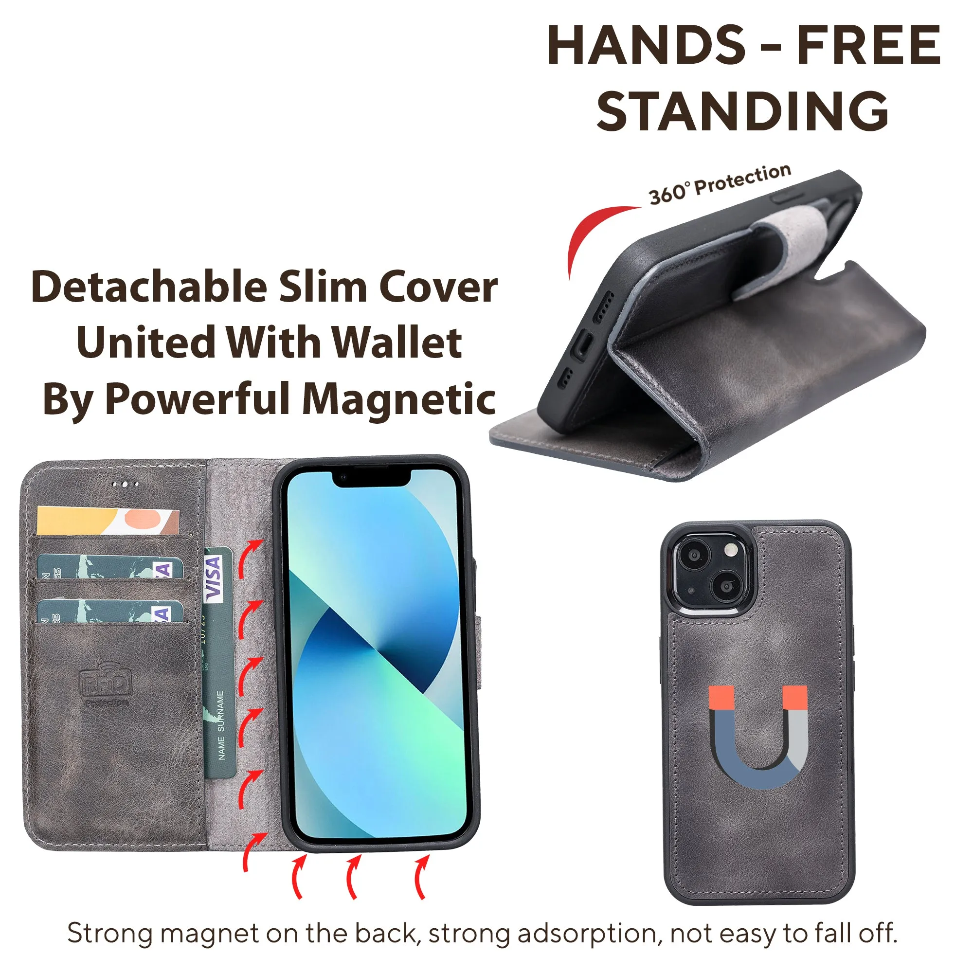 Leather Wallet Case for iPhone 13 Mini