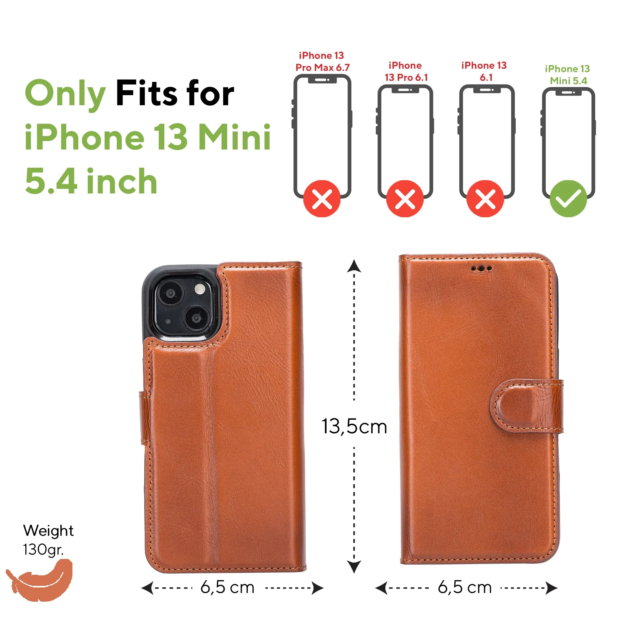 Leather Wallet Case for iPhone 13 Mini