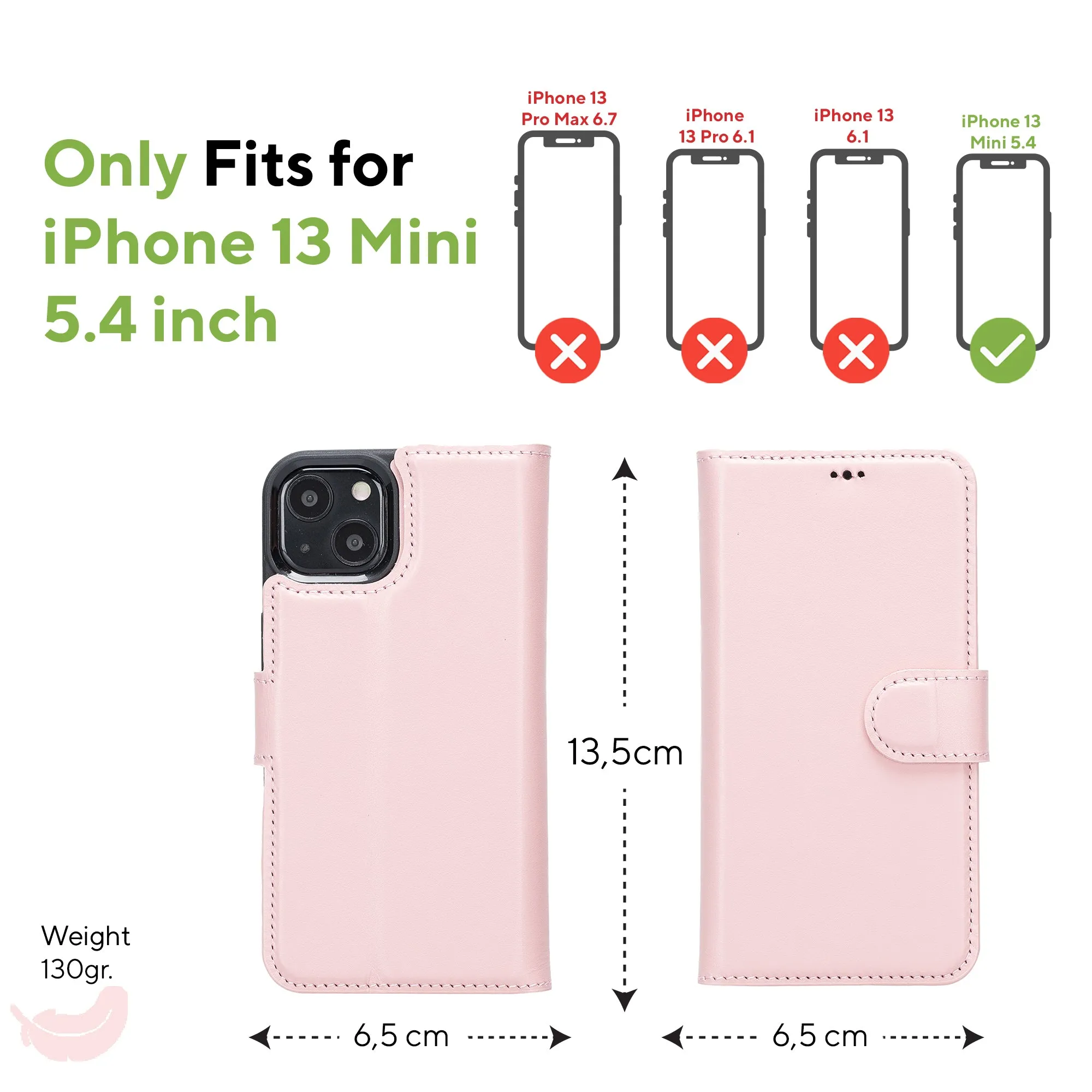 Leather Wallet Case for iPhone 13 Mini