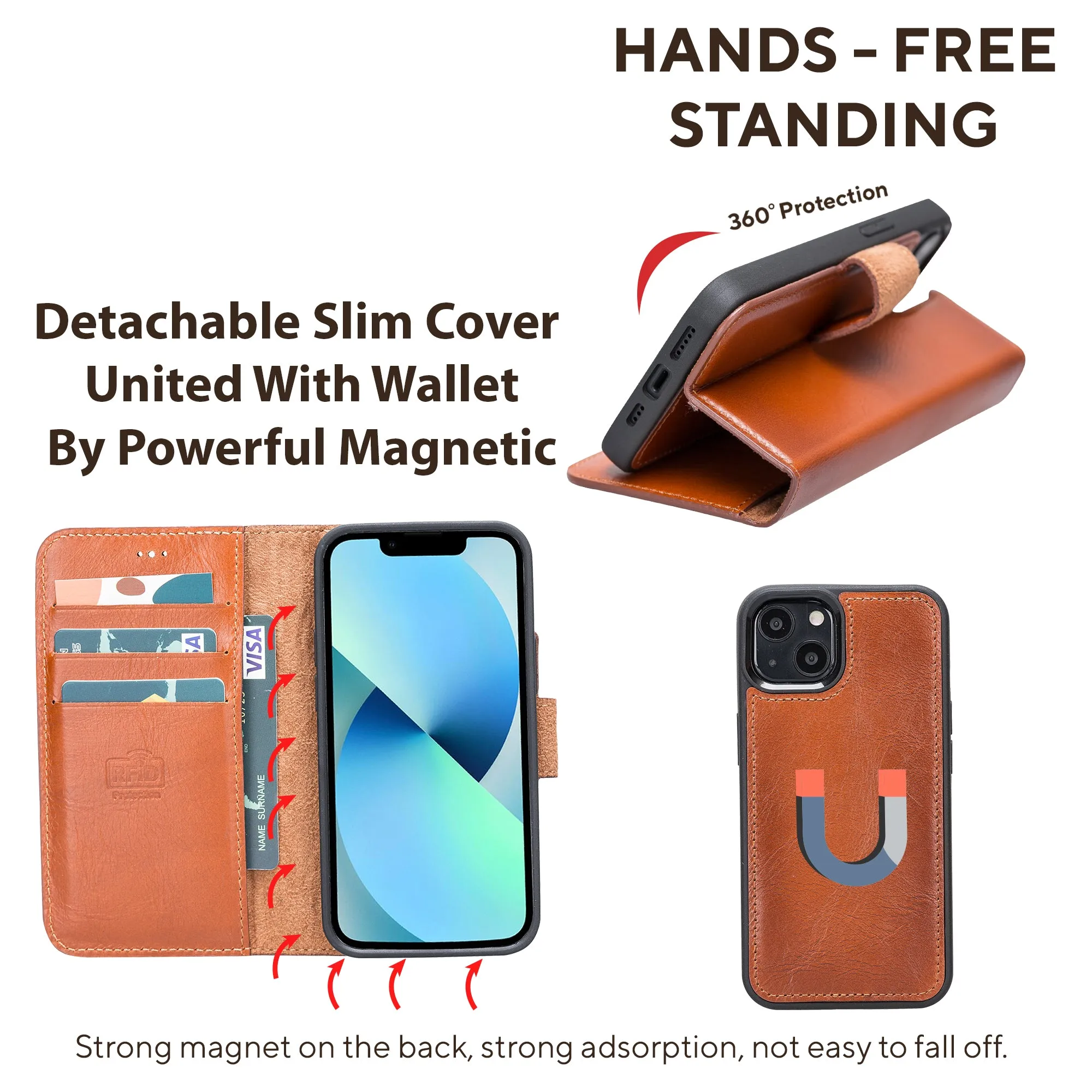 Leather Wallet Case for iPhone 13 Mini