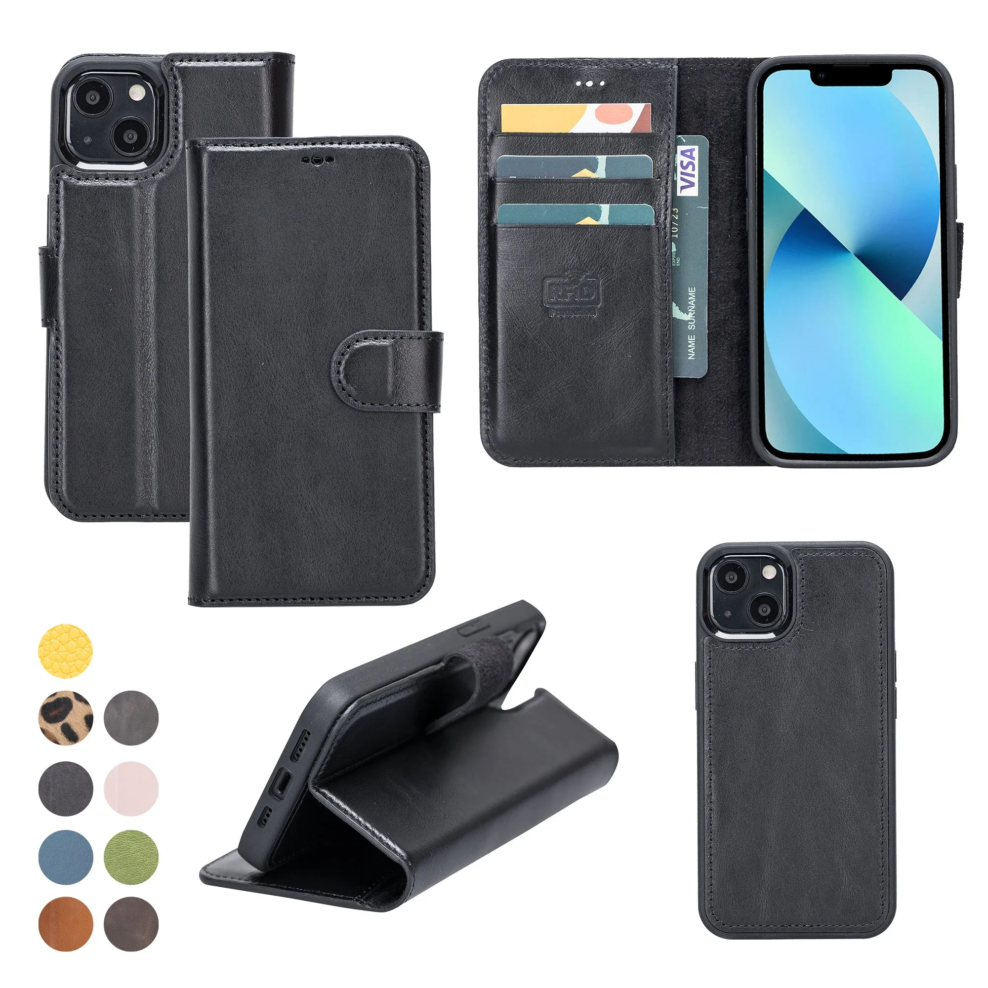 Leather Wallet Case for iPhone 13 Mini