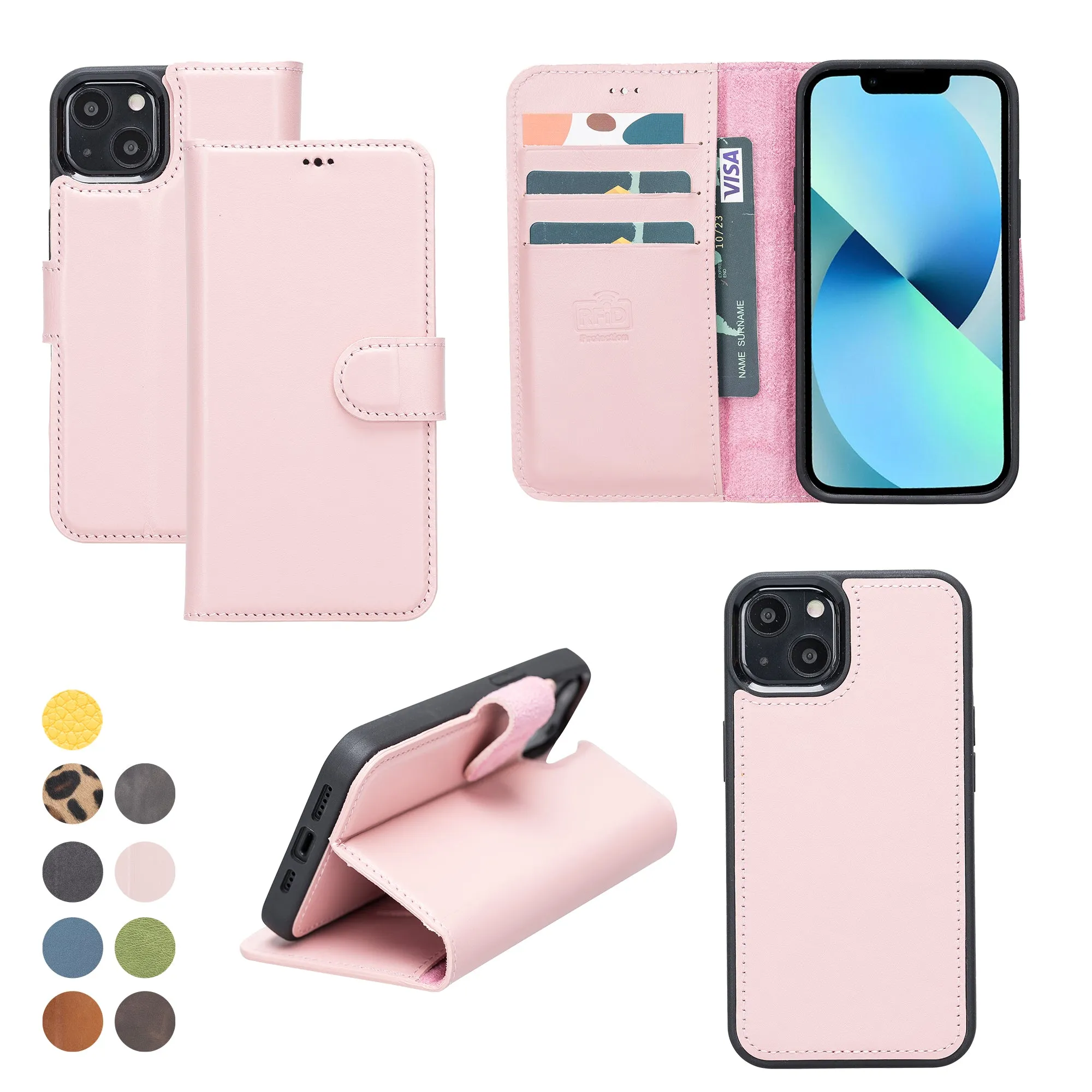 Leather Wallet Case for iPhone 13 Mini