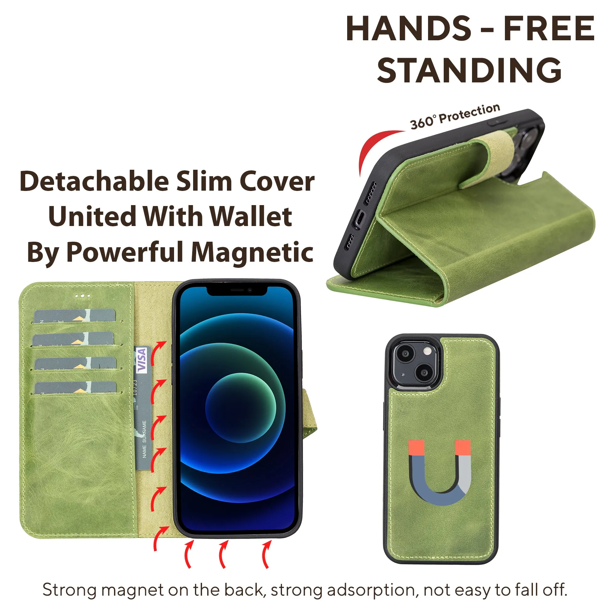 Leather Wallet Case for iPhone 13 Mini