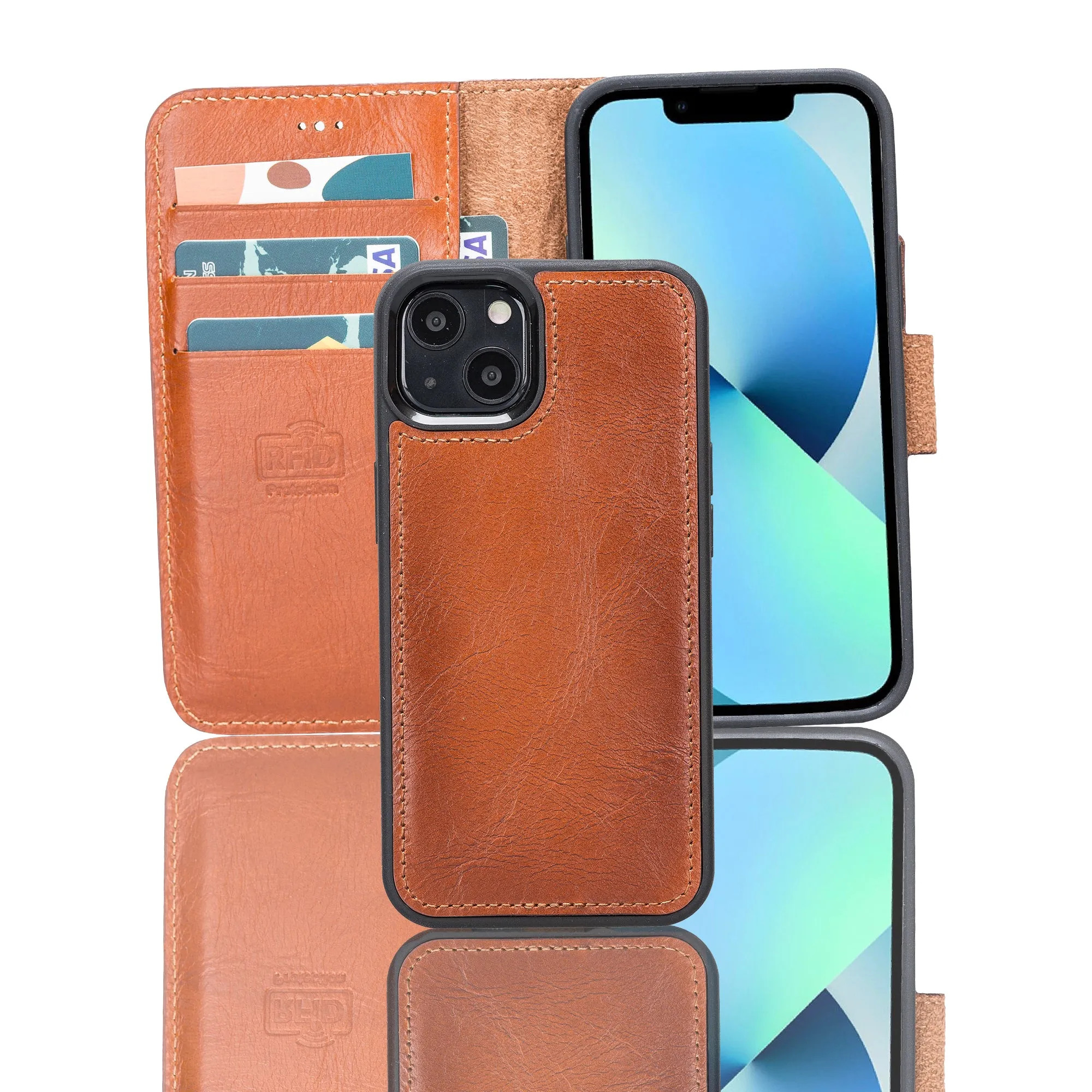 Leather Wallet Case for iPhone 13 Mini