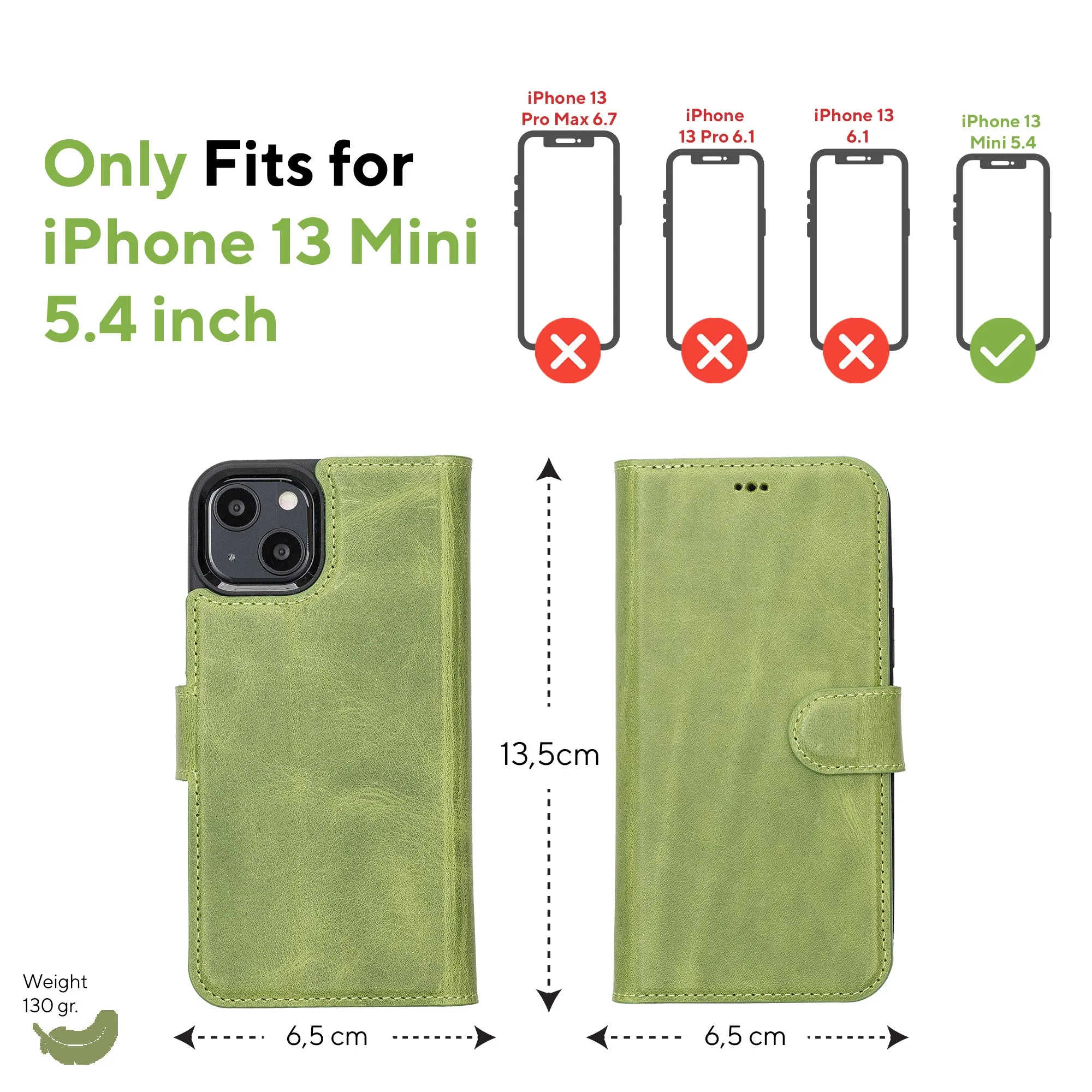Leather Wallet Case for iPhone 13 Mini