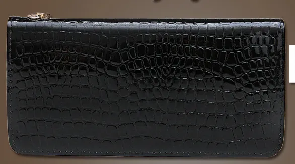 Leather Wallet with Diamonds Leather Fashion Ladies Clutch Bag Purse Mobile Phone Bag