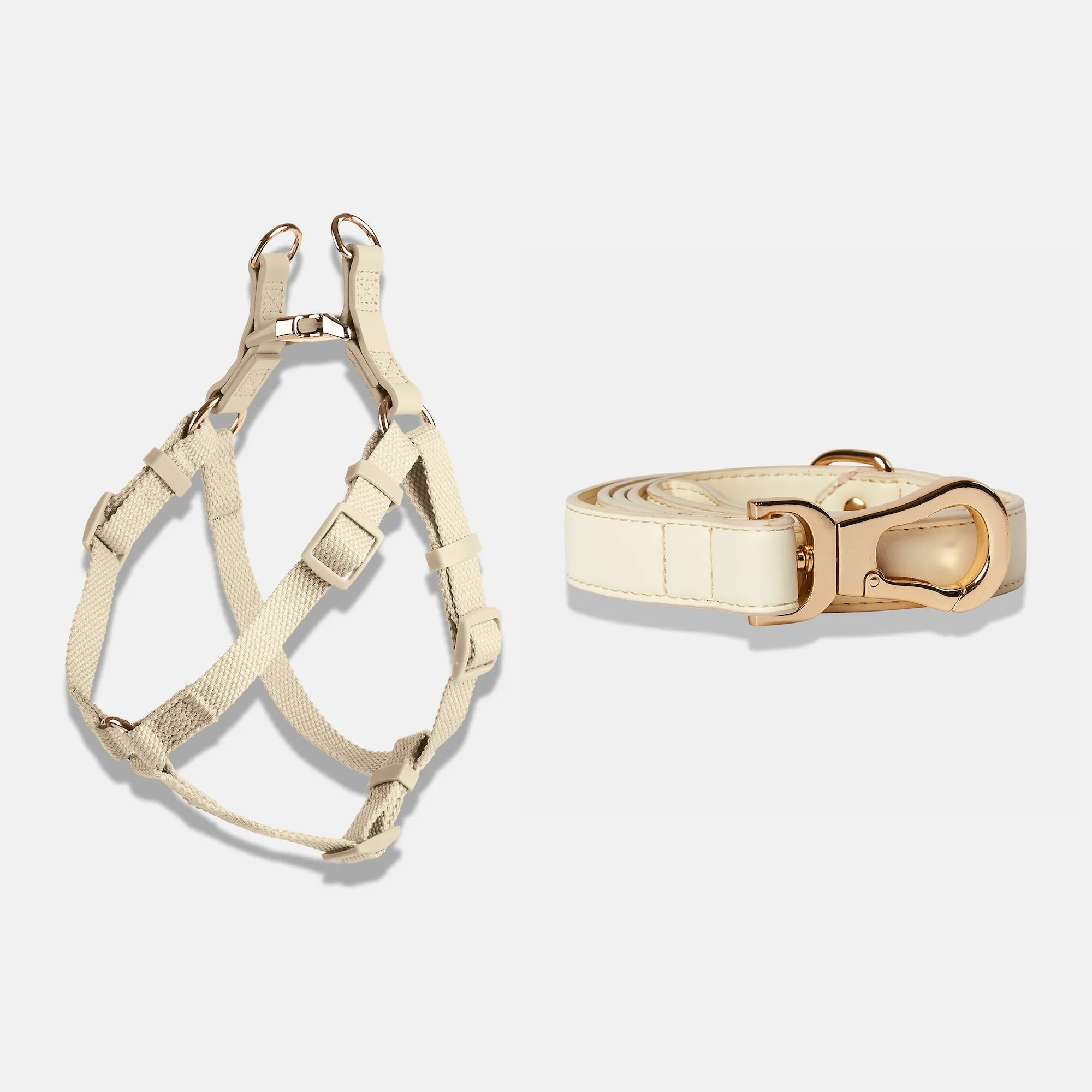 Light Ivory Dog Harness & Lead Set
