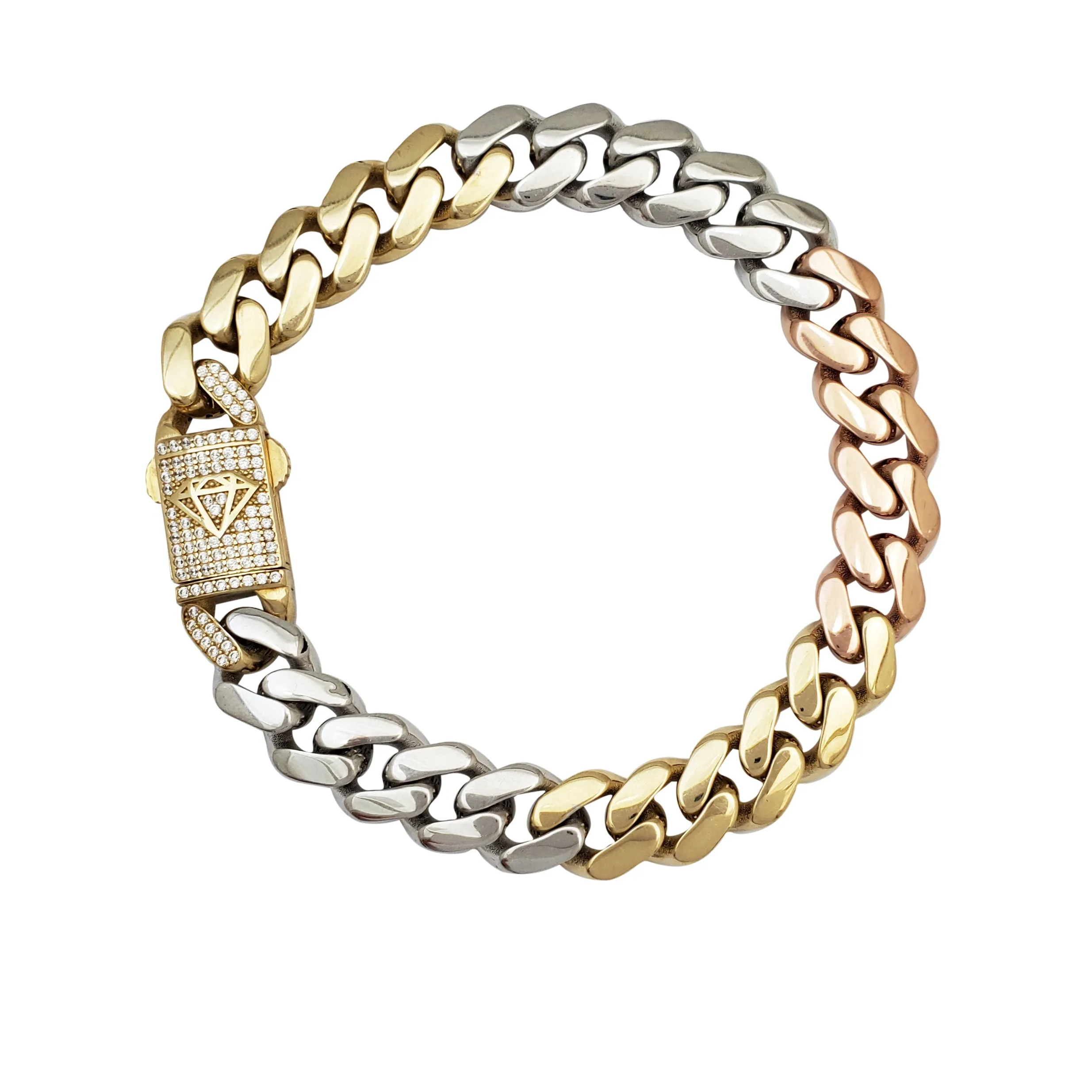 Lightweight Tricolor Monaco Bracelet (14K)