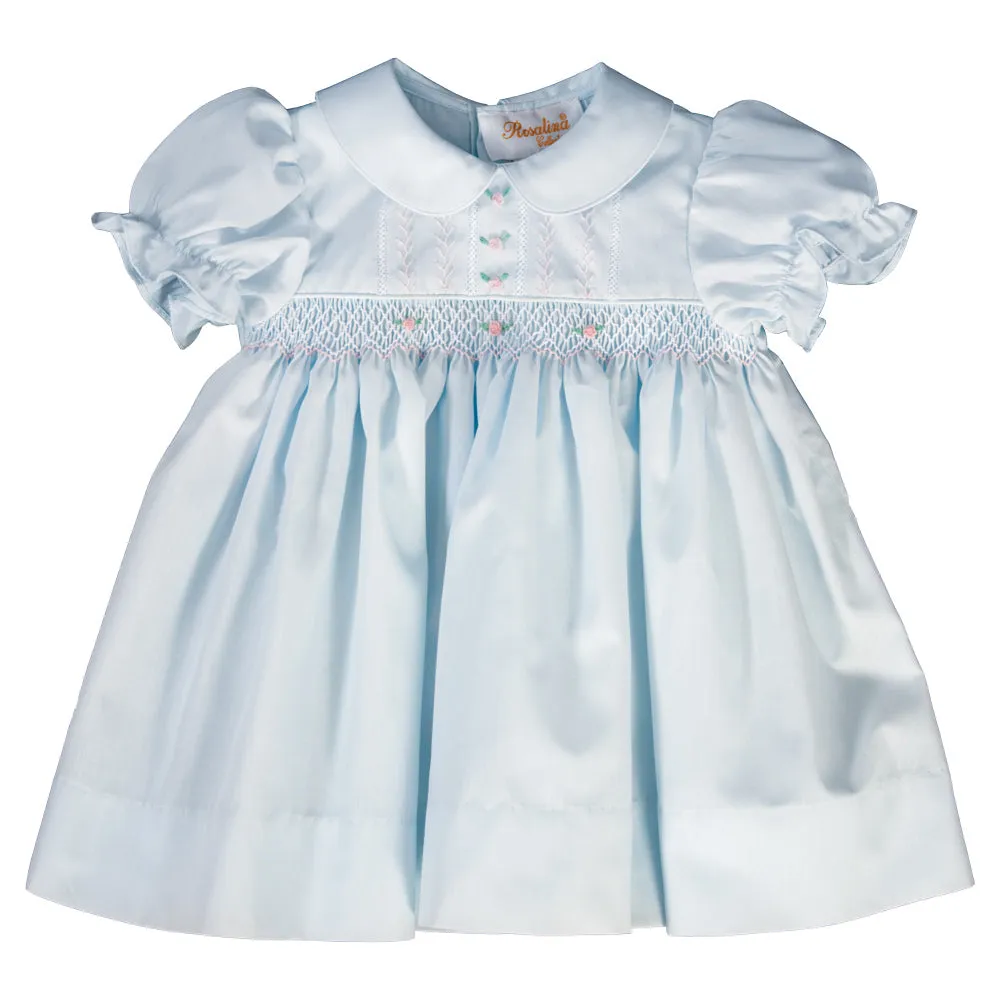 Lillian Light Blue English Smocked Baby Dress
