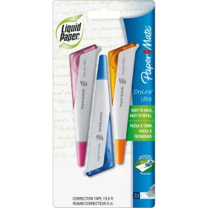 Liquid Paper Paper Mate 3 Pack Correctn Tape