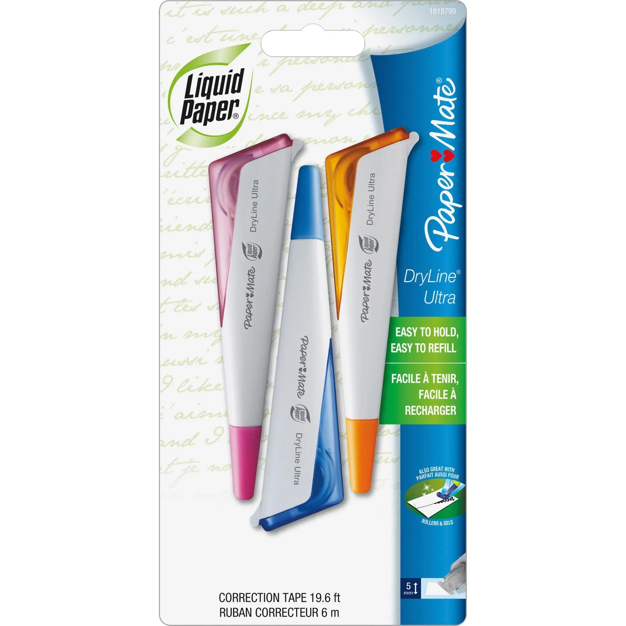 Liquid Paper Paper Mate 3 Pack Correctn Tape