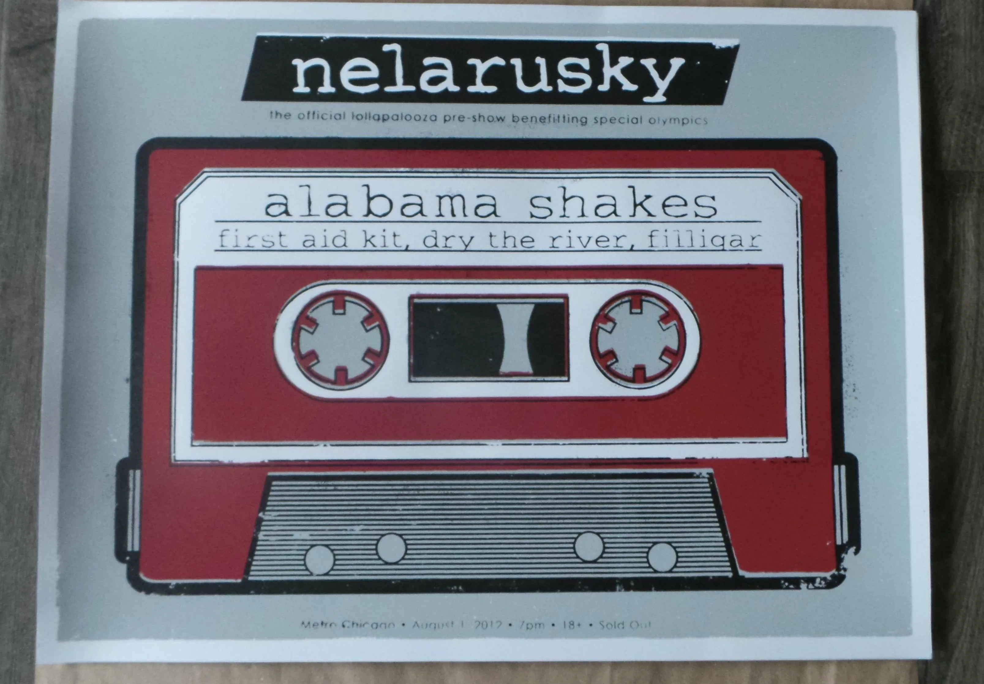 Lolla Nelarusky Alabama Shakes Metro Chicago, IL Screenprint Poster 2012